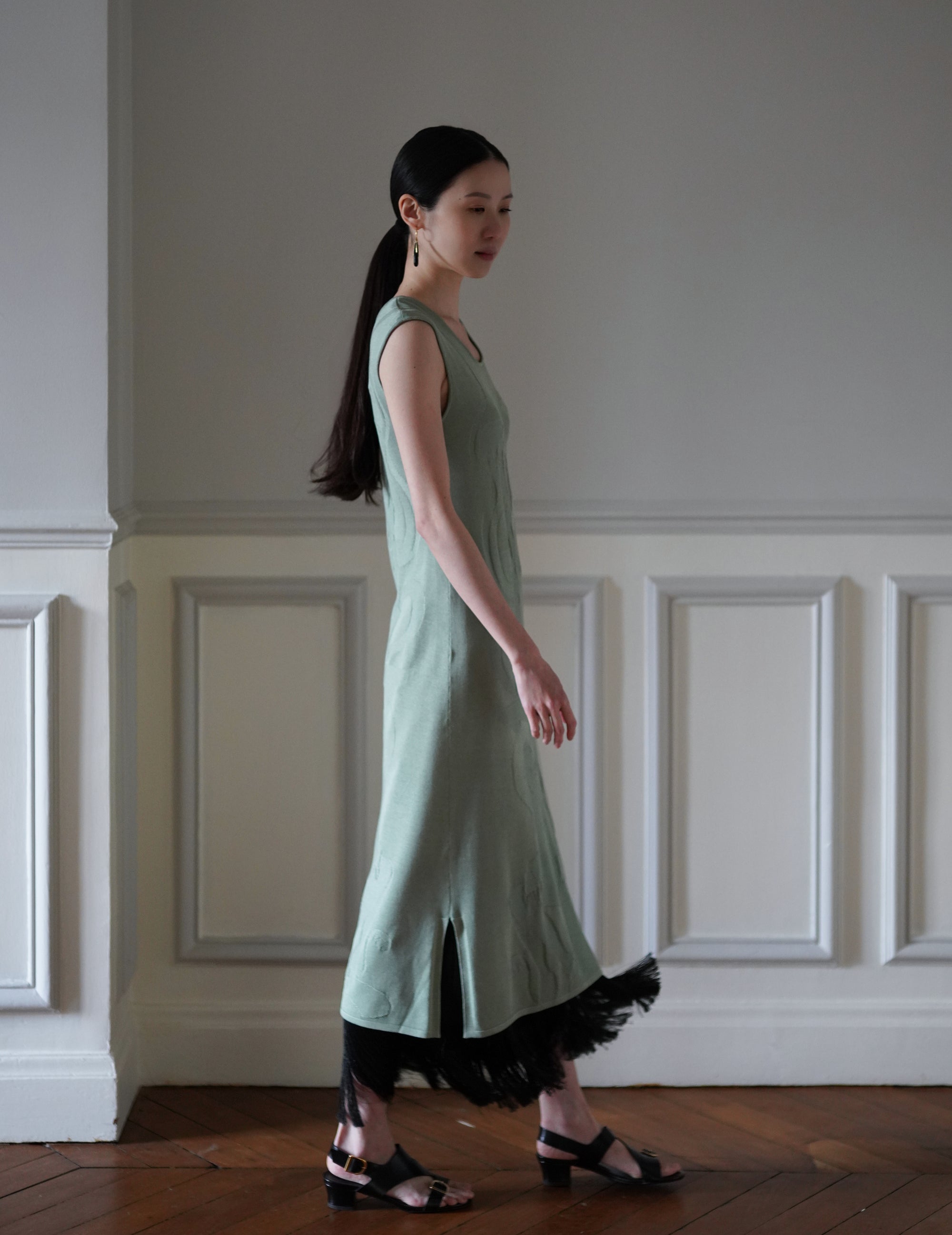 Woman Figure Knitted Dress・Lake Green (Exclusive Color)