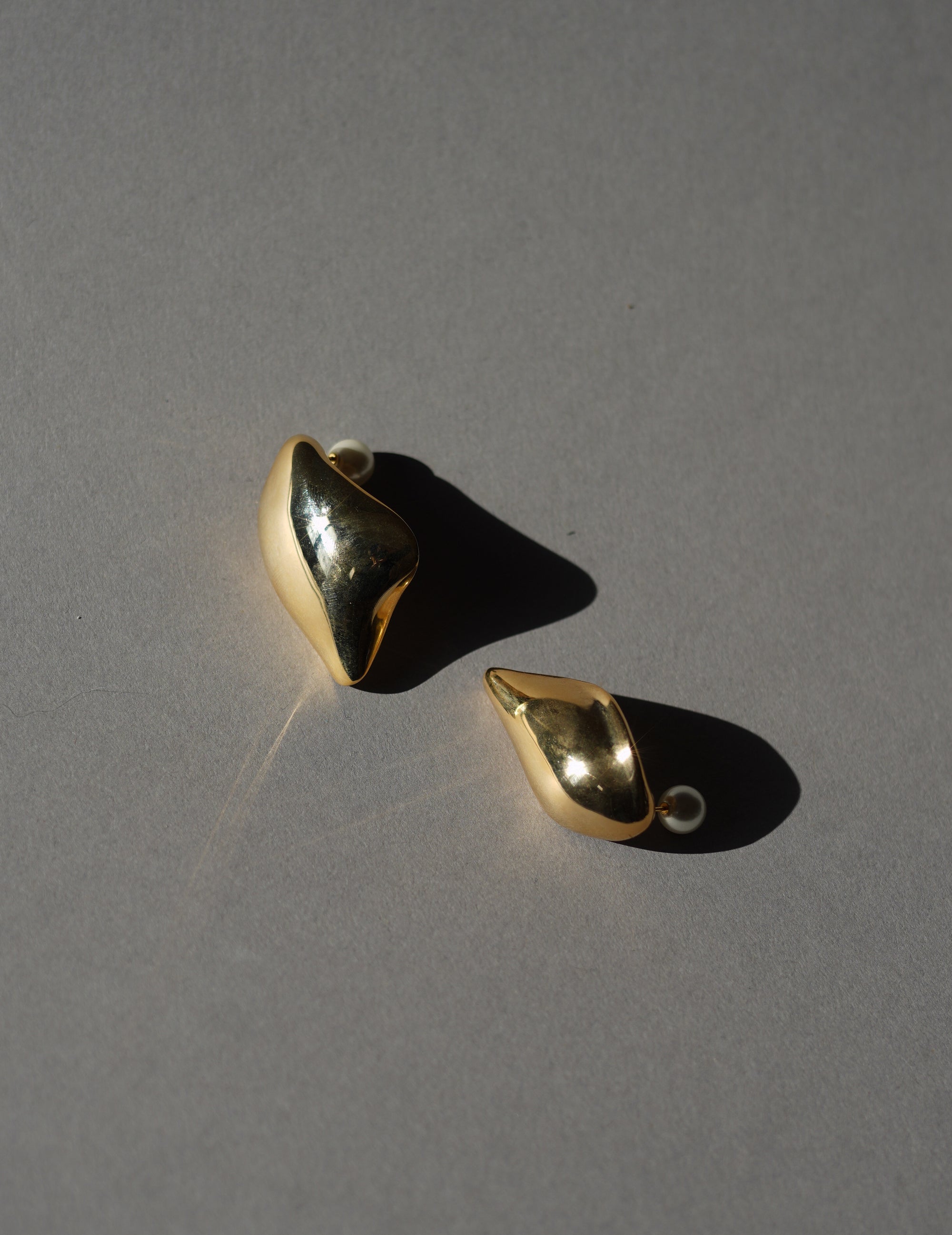 Organic Motif Brass Earrings · Gold