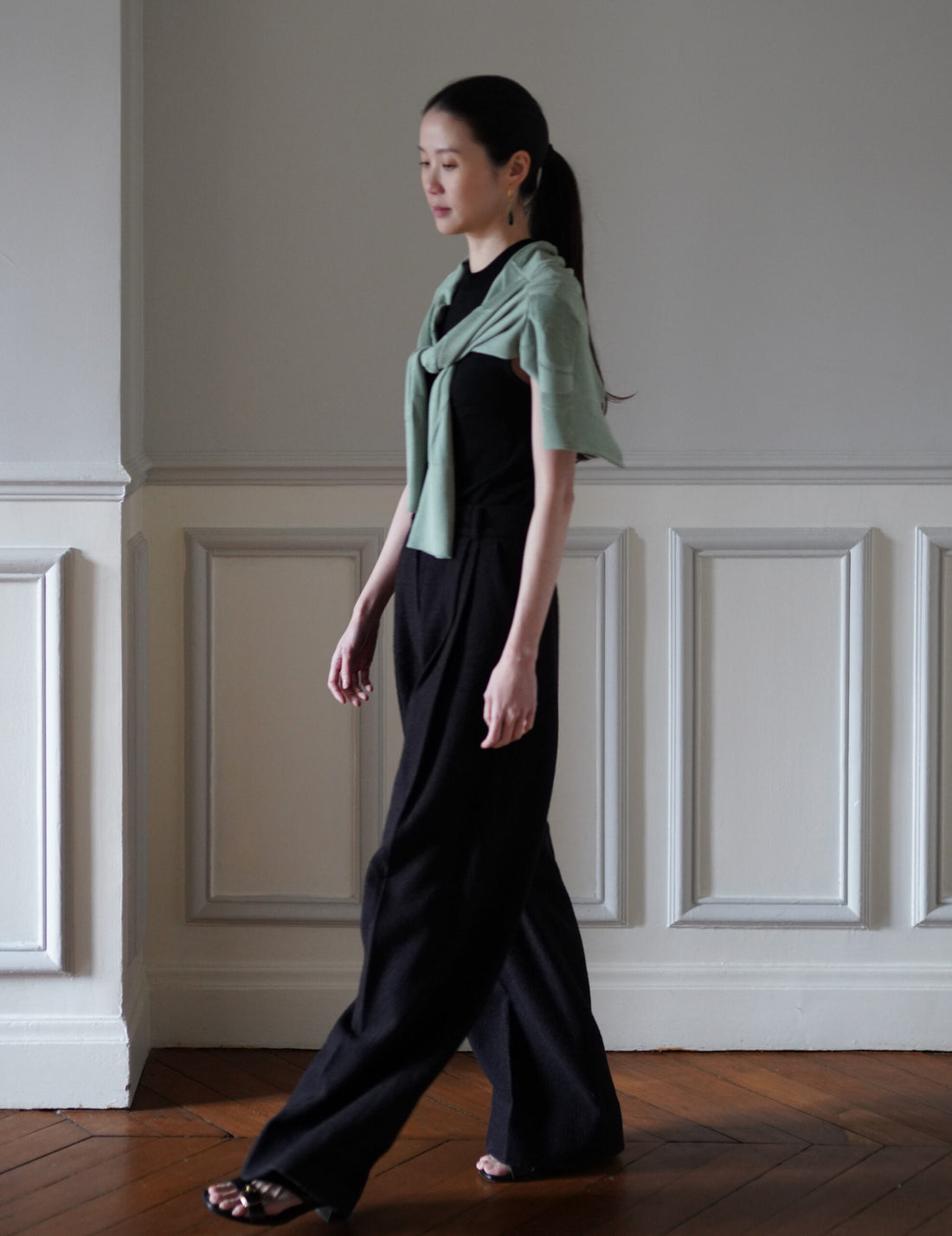 Mame Kurogouchi  | Woman Figure Knitted Cardigan・Lake Green (Exclusive Color)