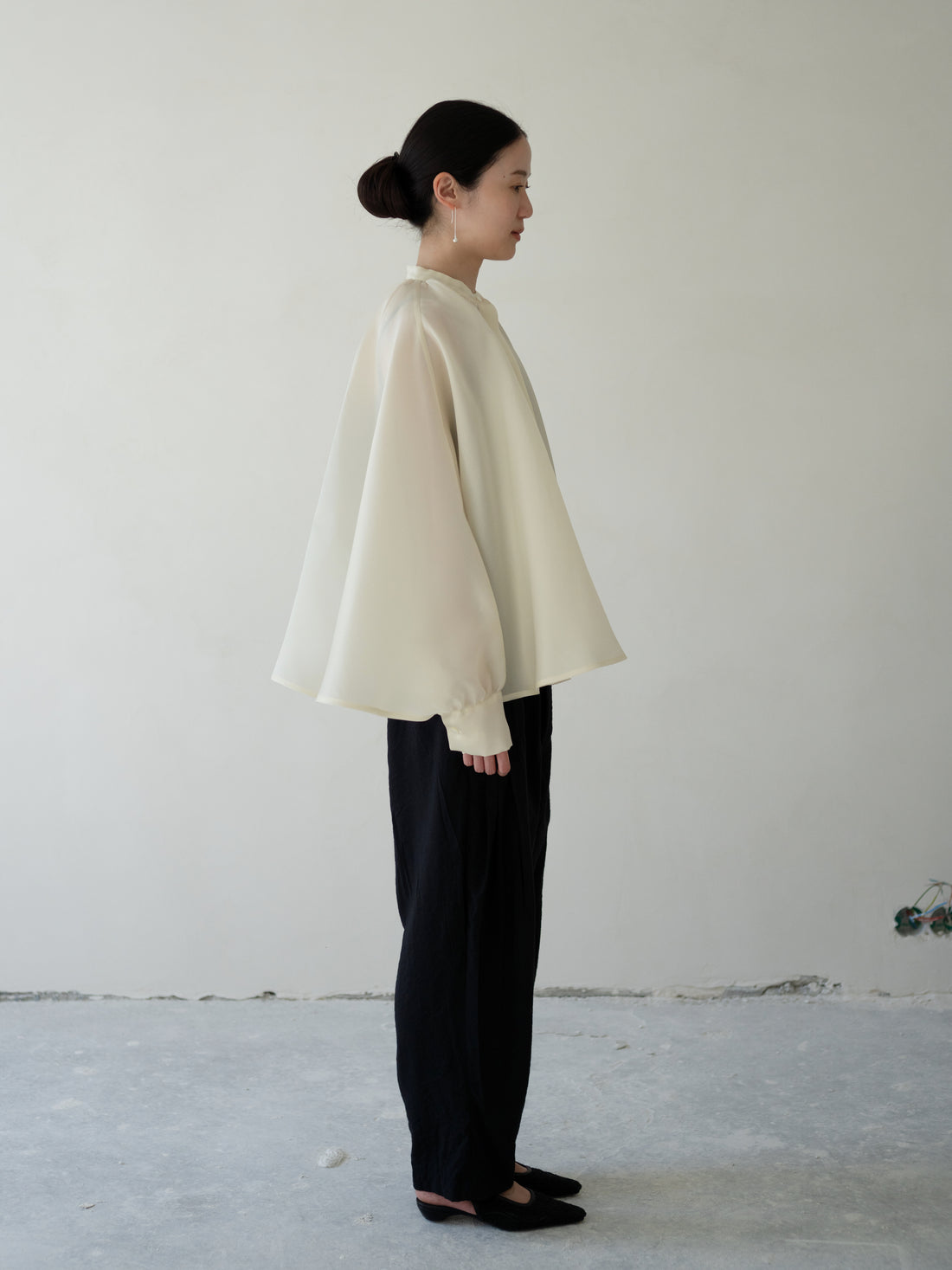 Bernadette Silk Organza Blouse・Cream