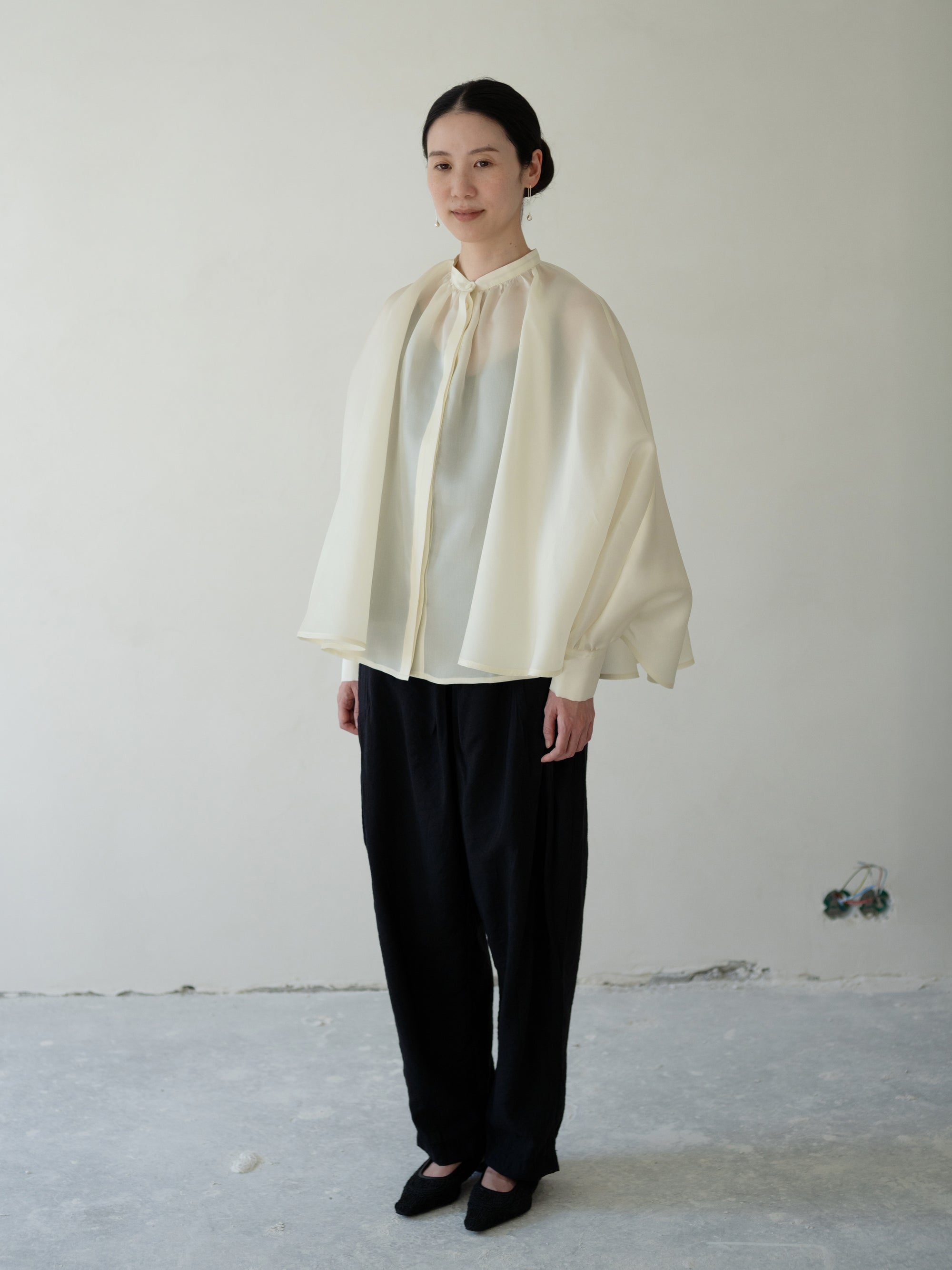 Bernadette Silk Organza Blouse・Cream