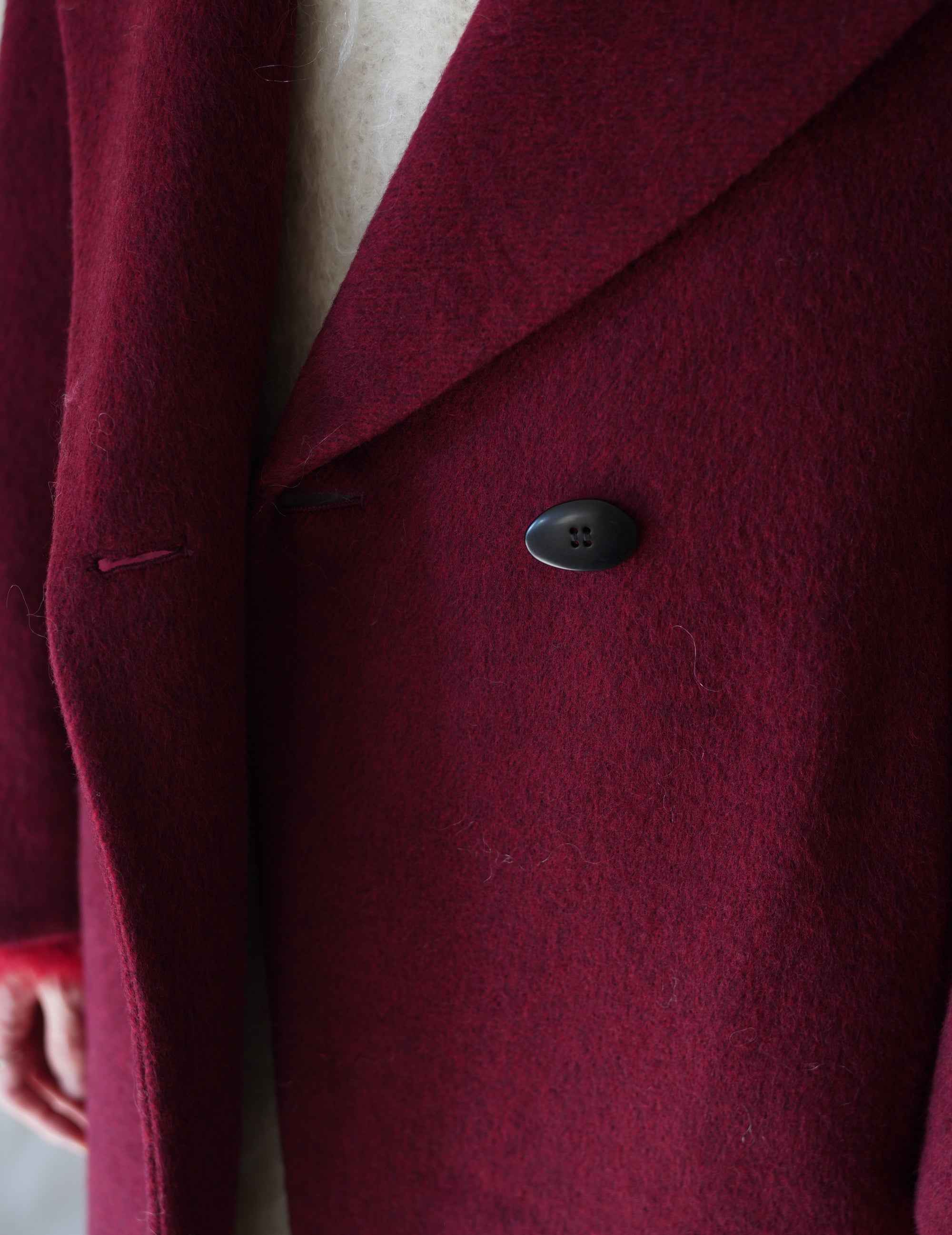 Wool Arupaka Long Coat · Bordeaux