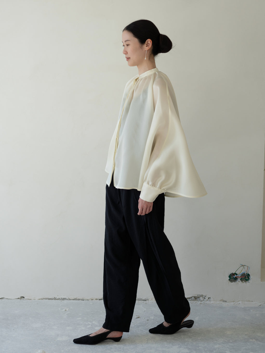 Bernadette Silk Organza Blouse・Cream
