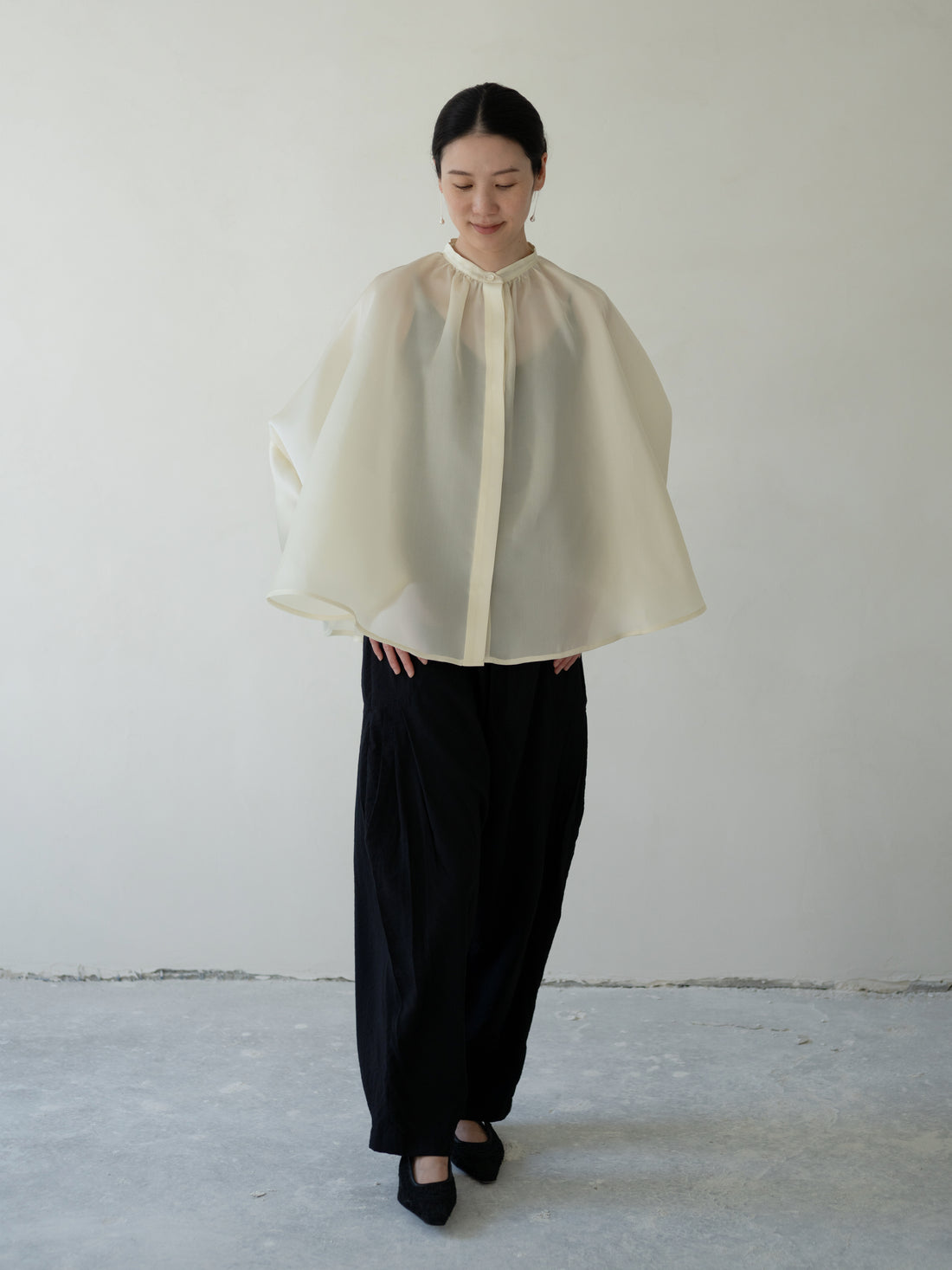Bernadette Silk Organza Blouse・Cream