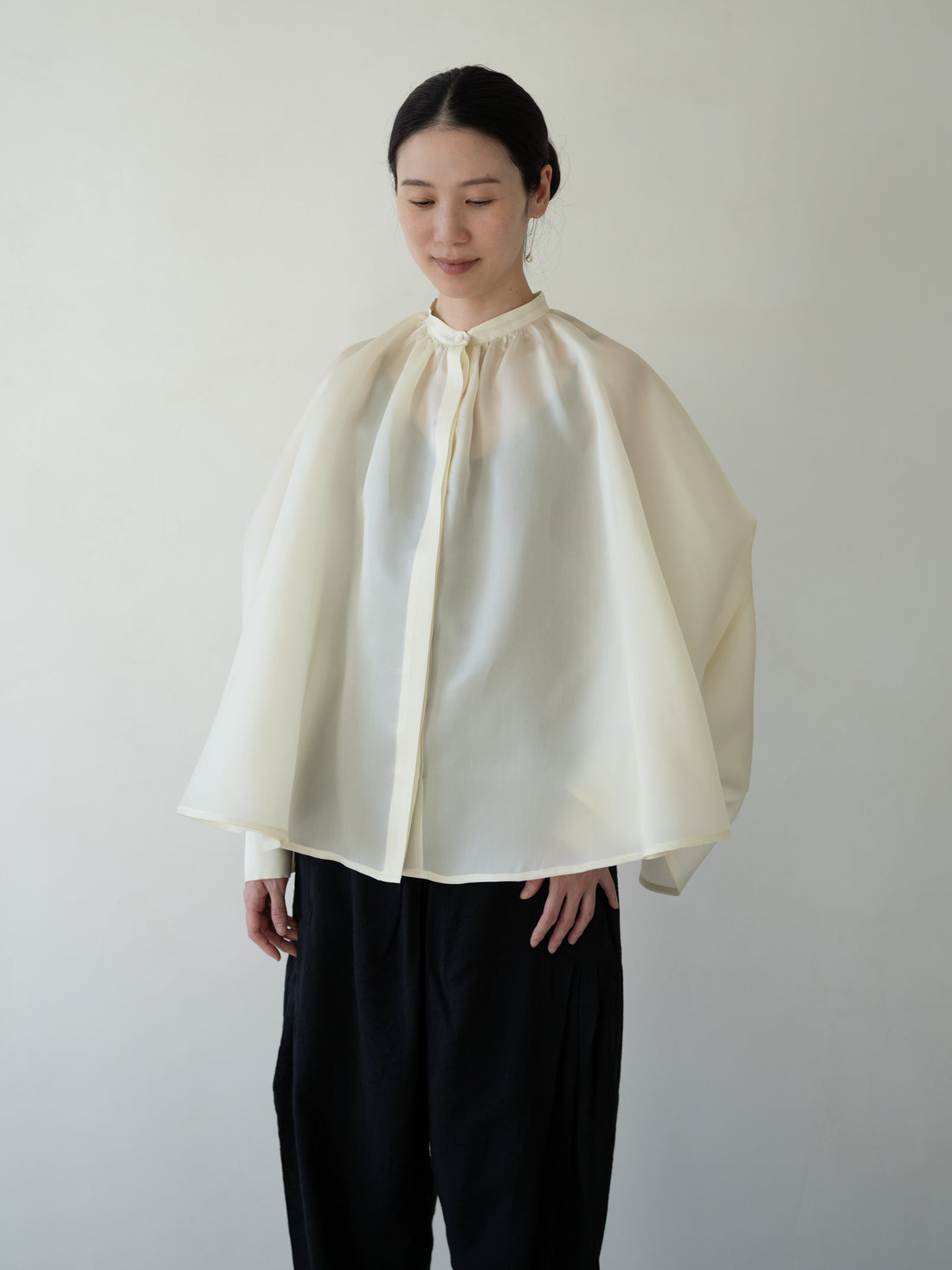 Bernadette Silk Organza Blouse・Cream