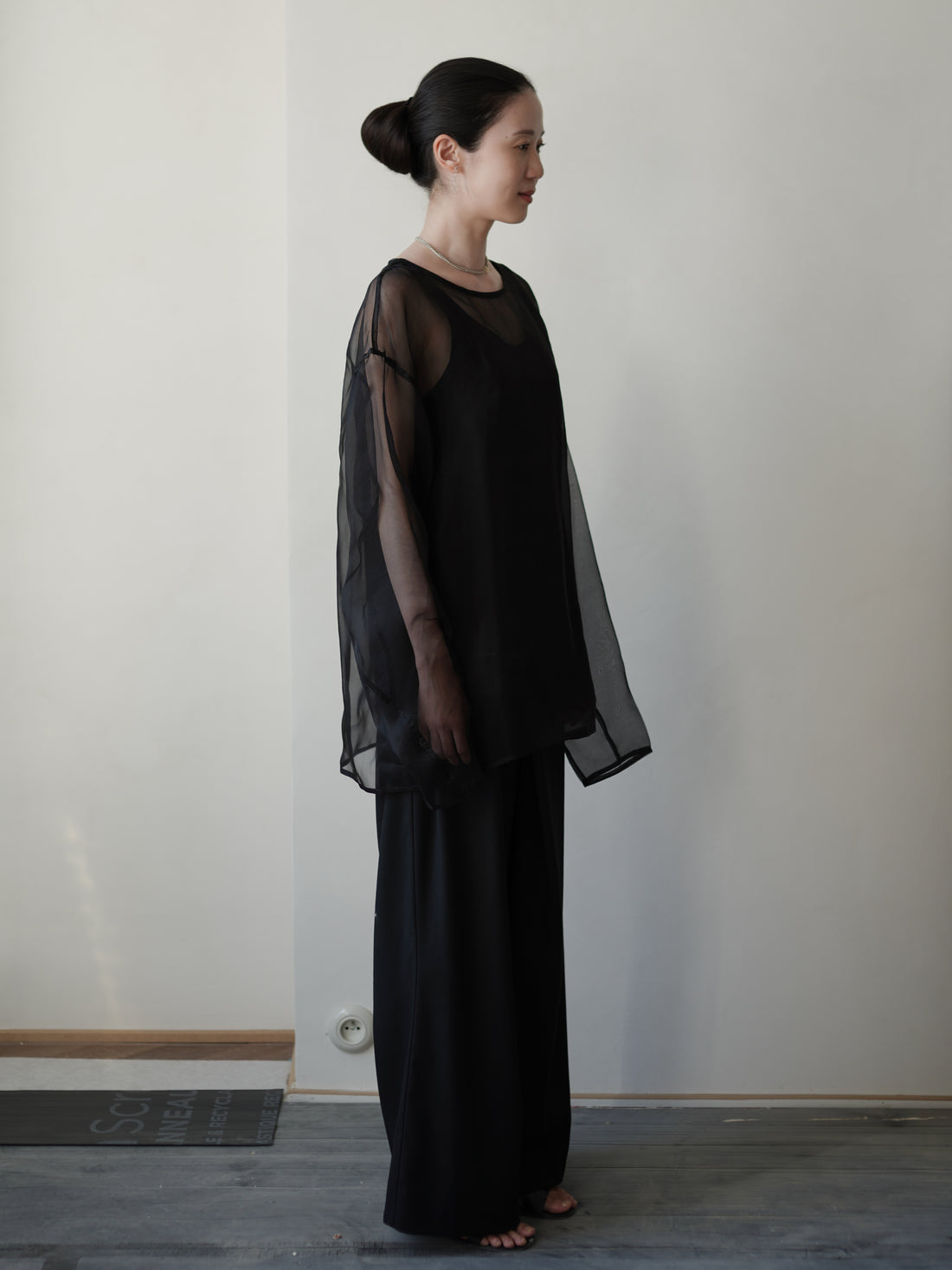Orielle Silk Organza Blouse Set・Black