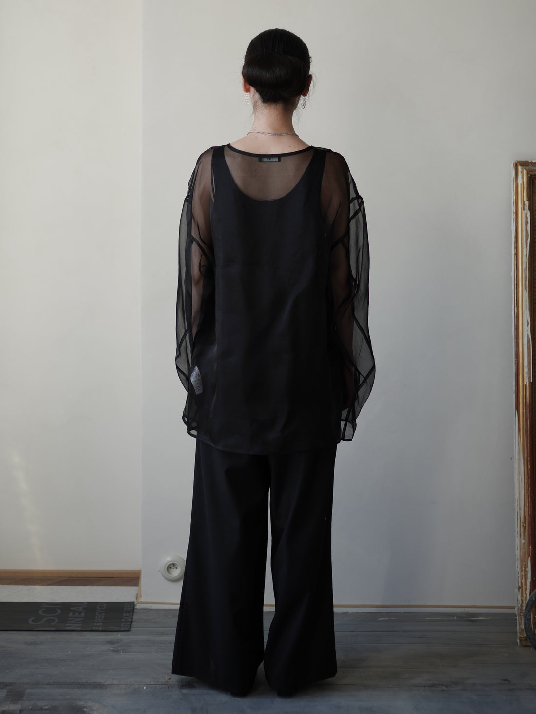 Orielle Silk Organza Blouse Set・Black