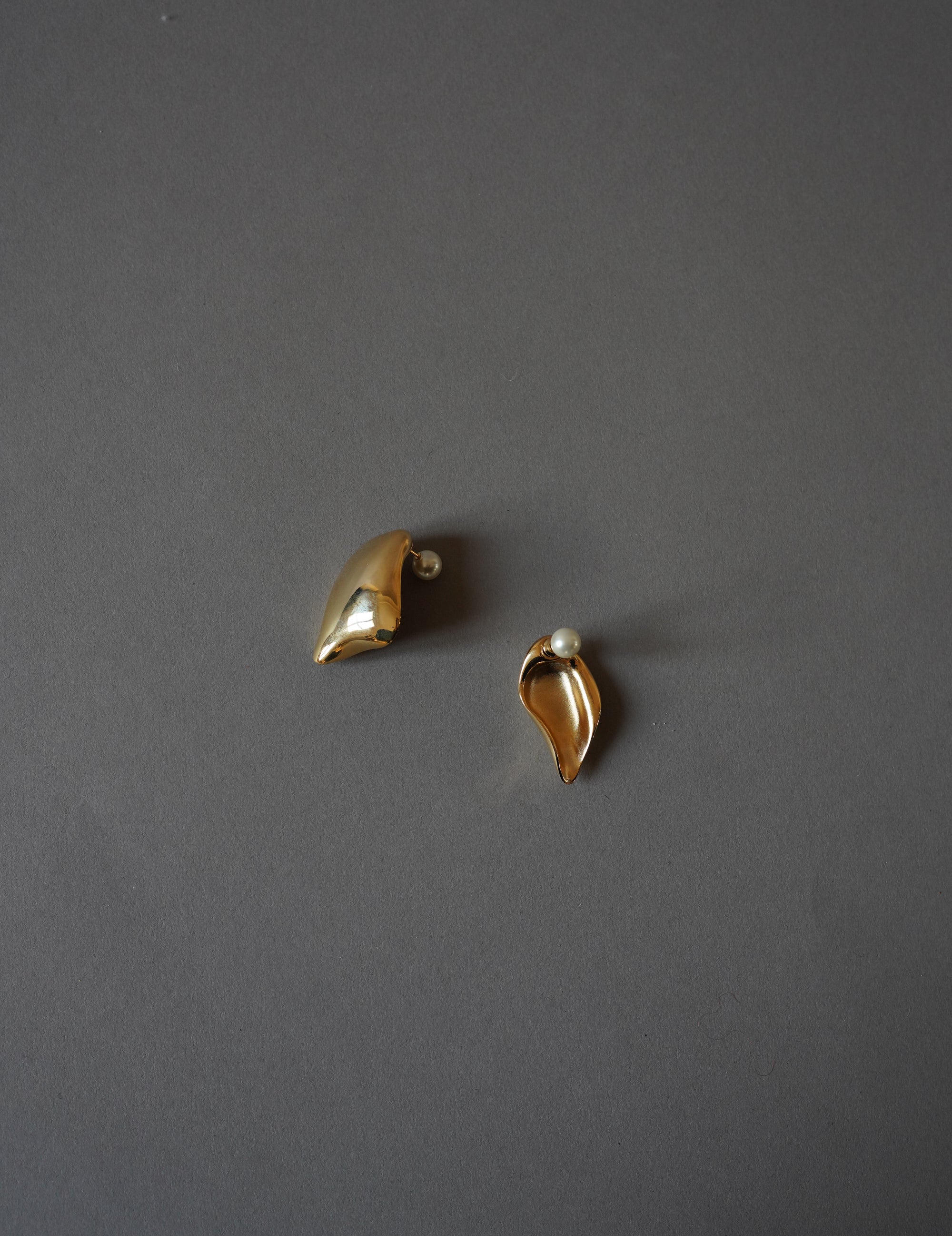 Organic Motif Brass Earrings · Gold