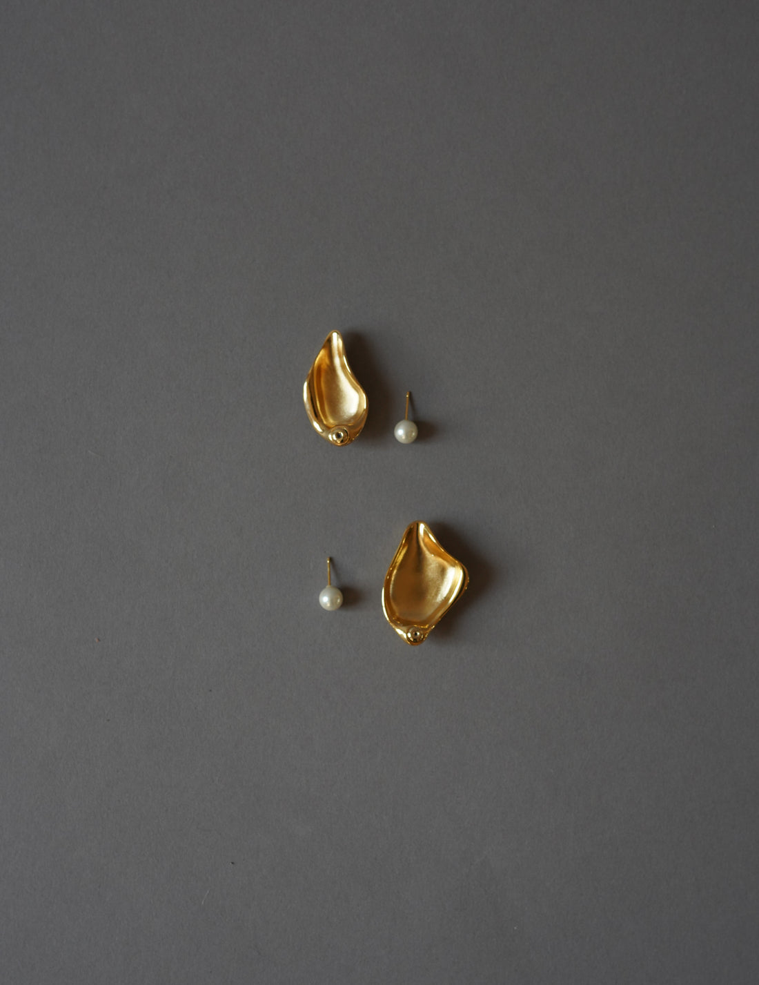 Organic Motif Brass Earrings · Gold