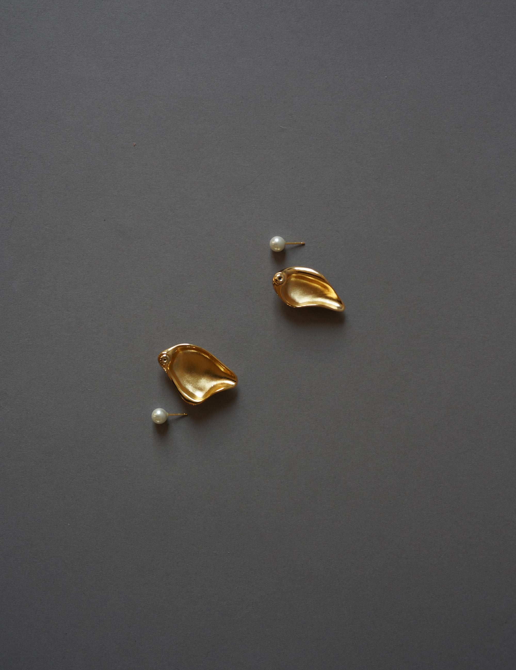 Organic Motif Brass Earrings · Gold