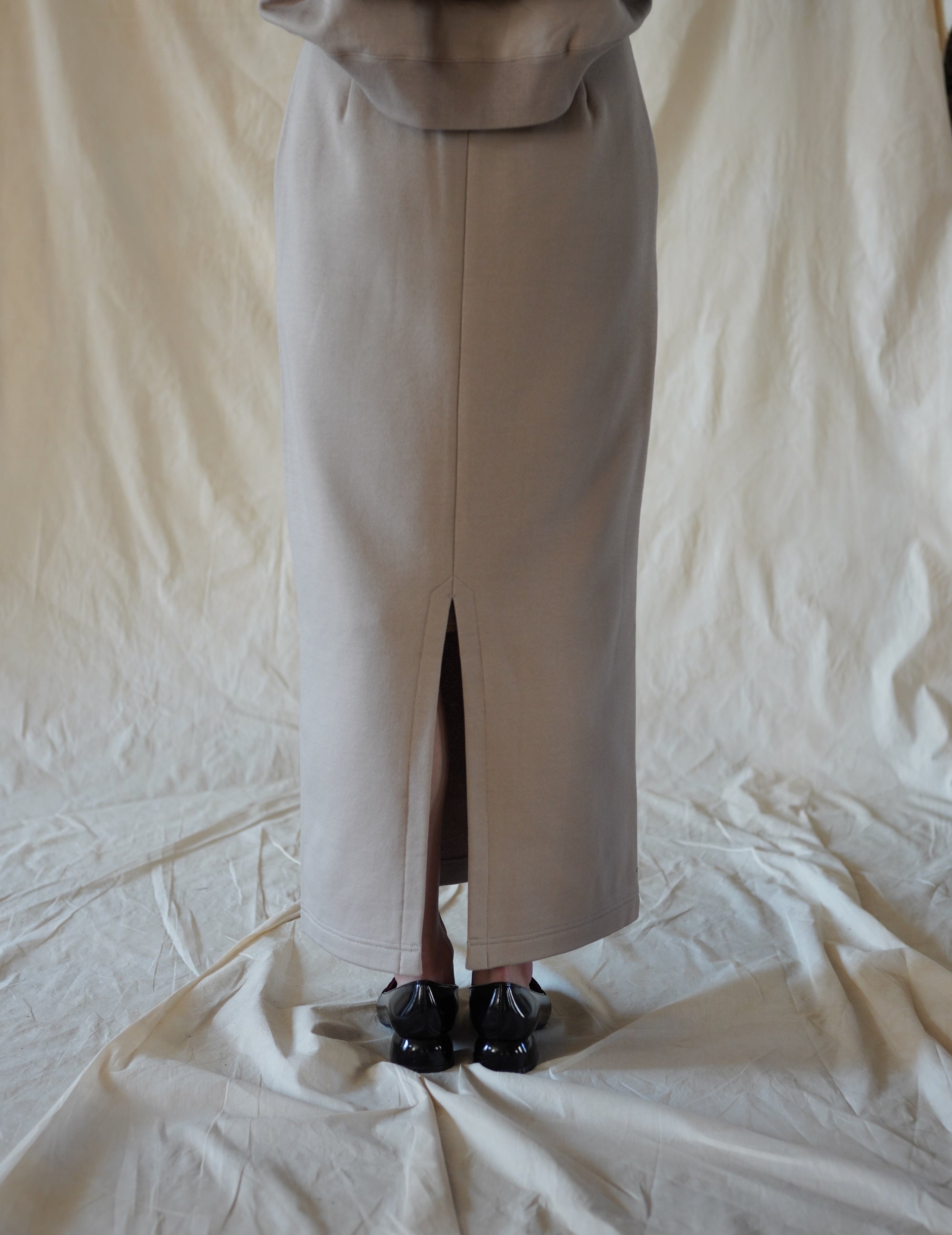 Floral Motif Embroidered Sweater Skirt · Beige