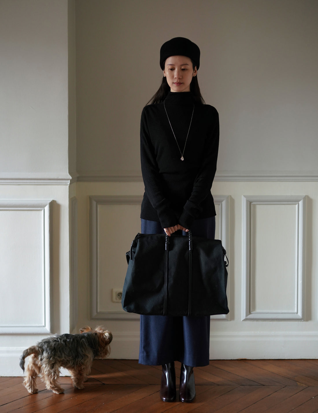 Woven Duffel Bag．Black-#45