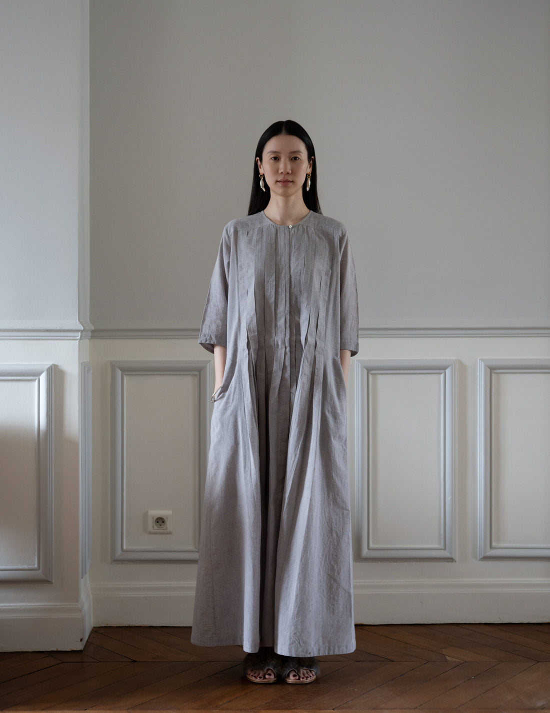 KHADI & CO | VENTOUX Twill Cotton Dress・Moka (Lavender Tone)