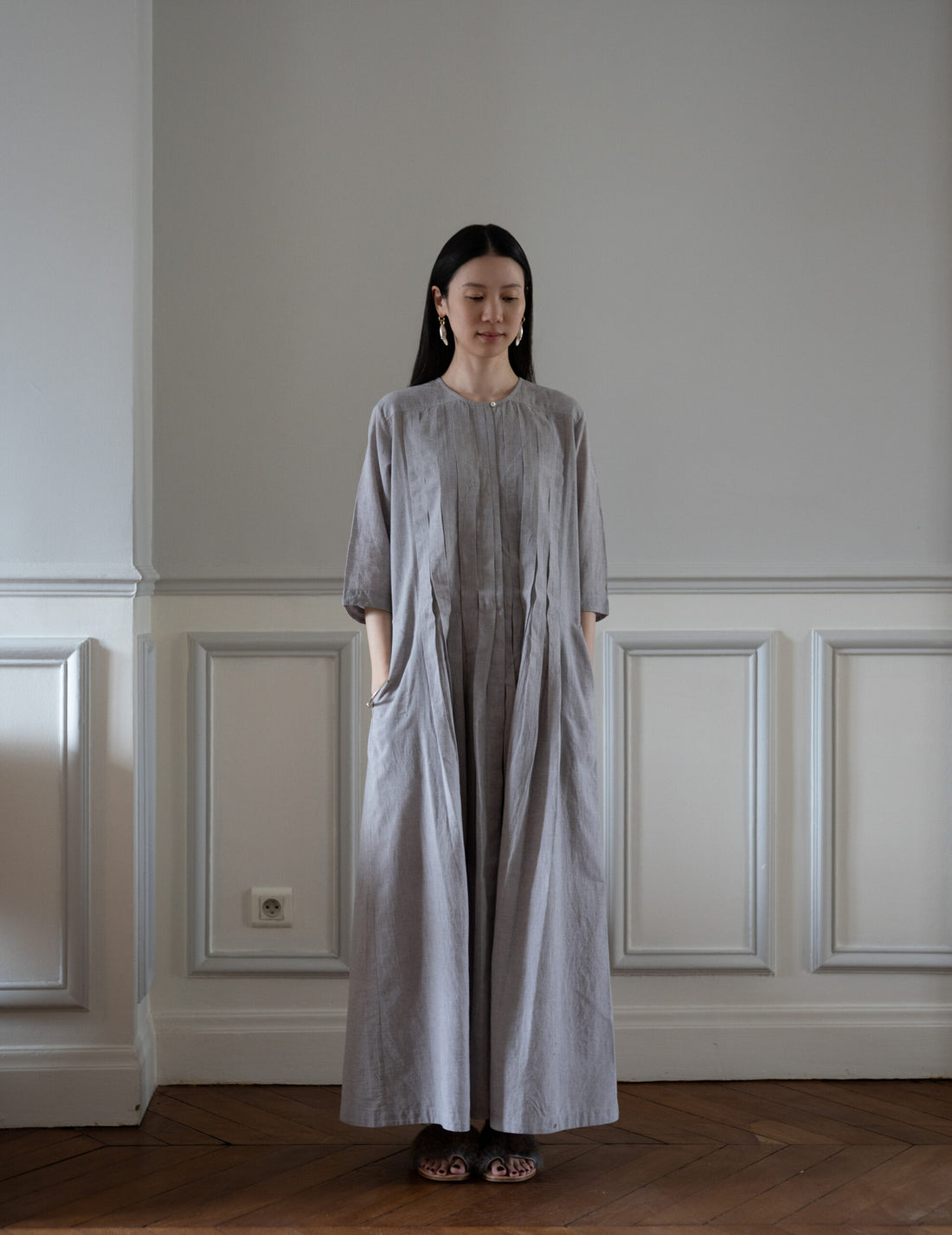 KHADI & CO | VENTOUX Twill Cotton Dress・Moka (Lavender Tone)