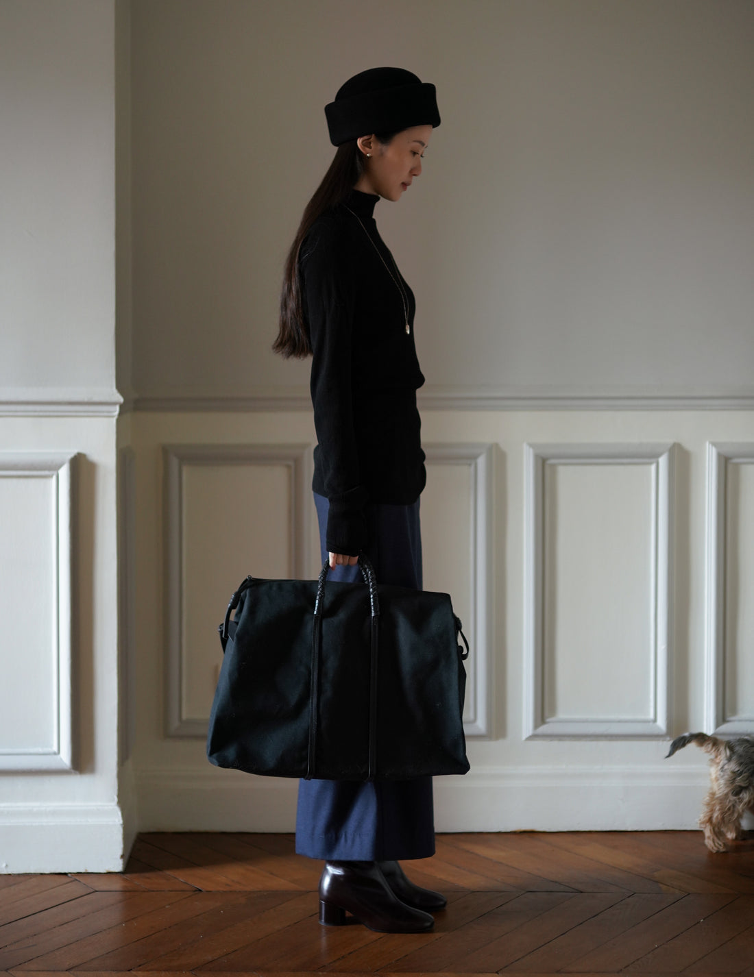 Woven Duffel Bag．Black-#45