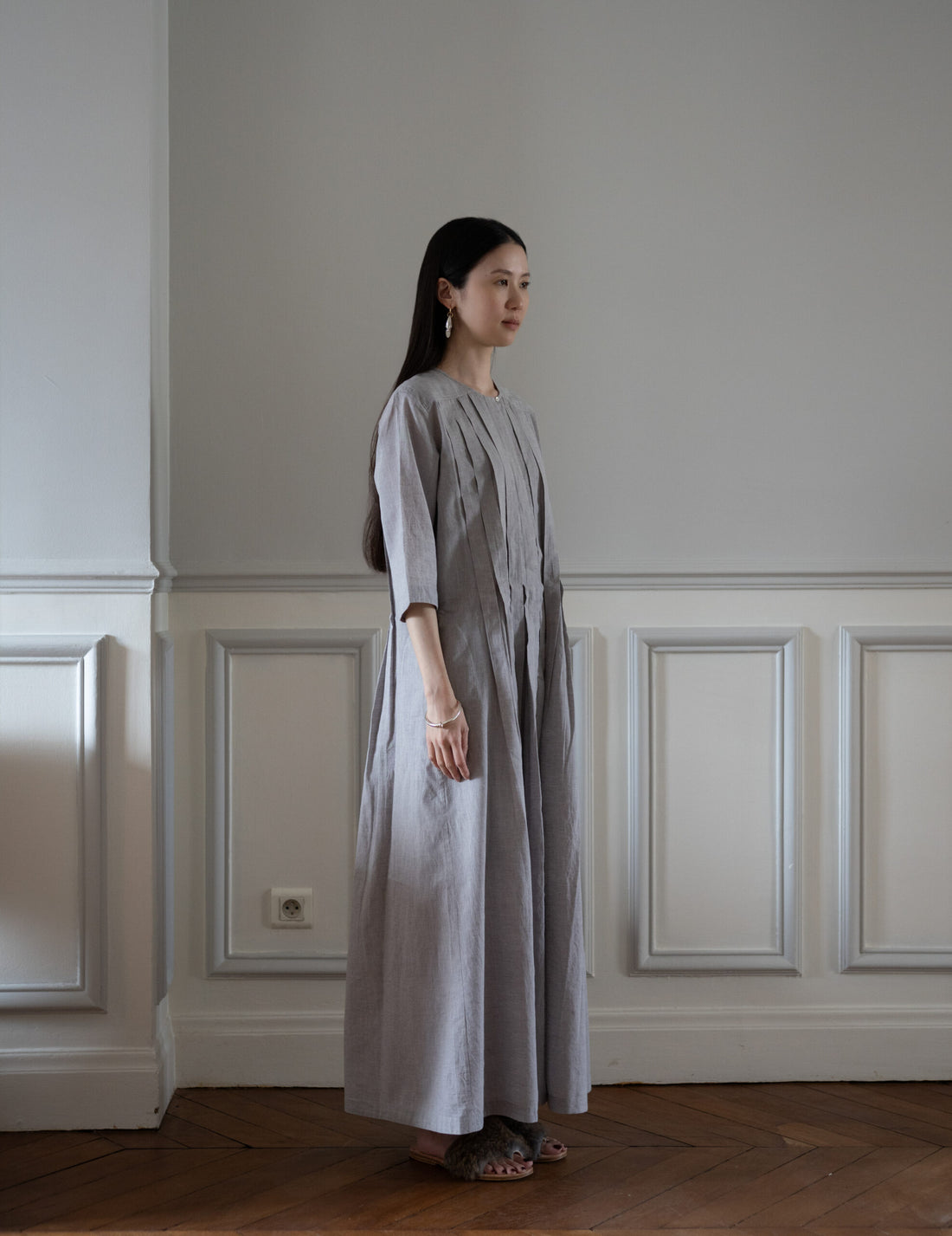 KHADI & CO | VENTOUX Twill Cotton Dress・Moka (Lavender Tone)