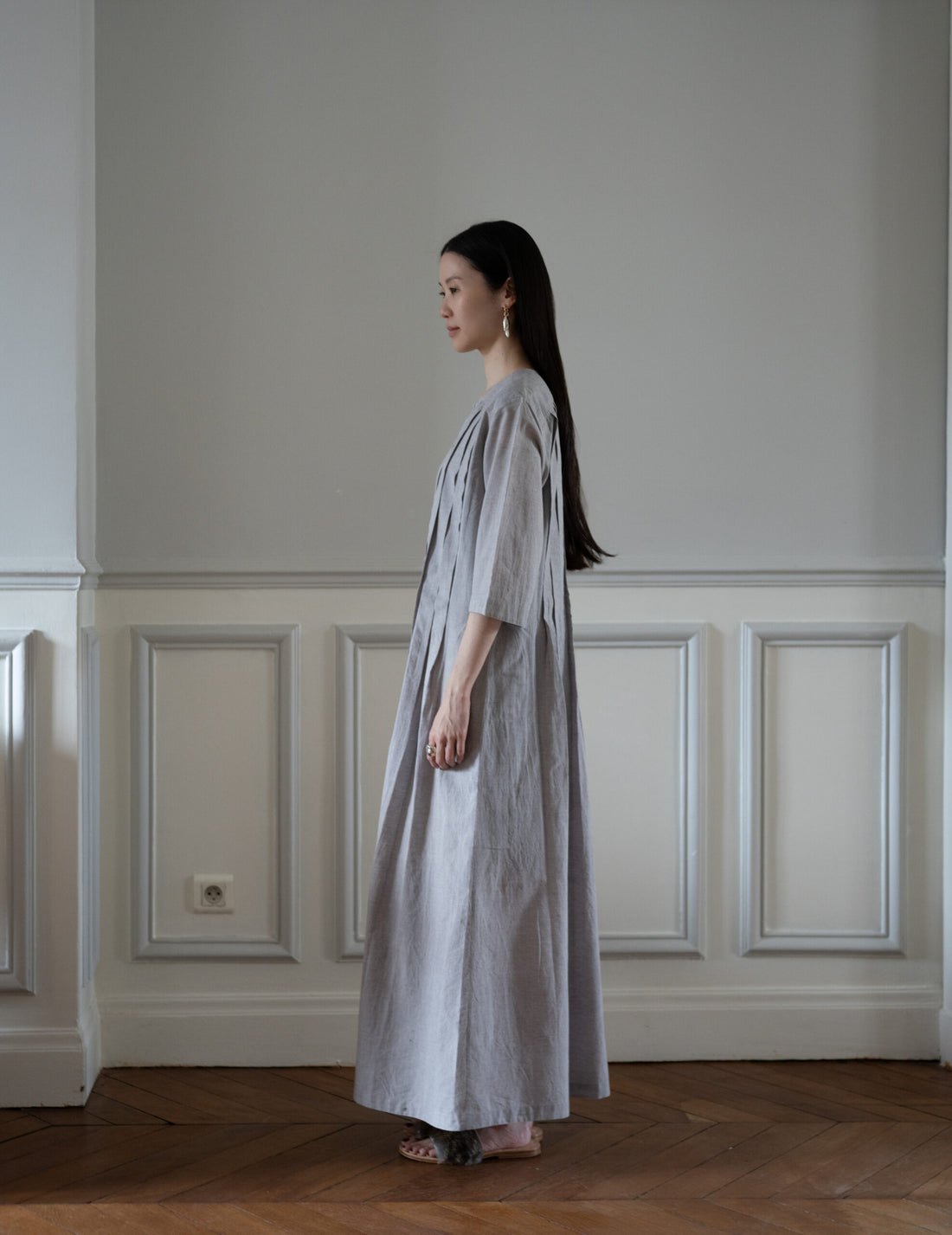 KHADI & CO | VENTOUX Twill Cotton Dress・Moka (Lavender Tone)