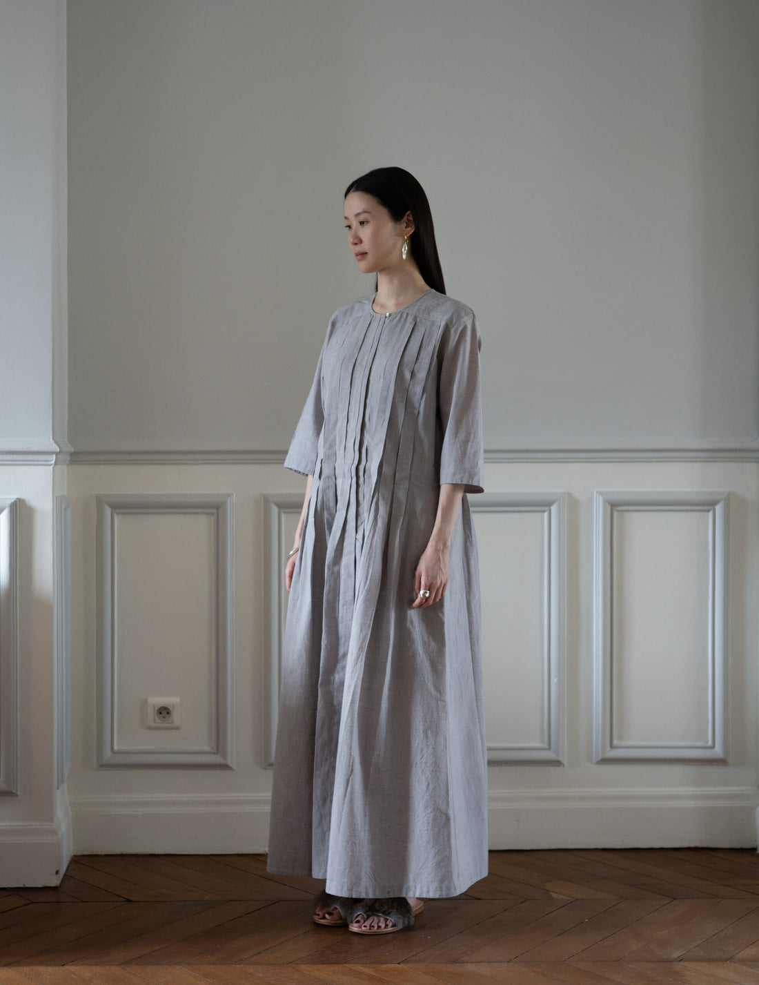 KHADI & CO | VENTOUX Twill Cotton Dress・Moka (Lavender Tone)