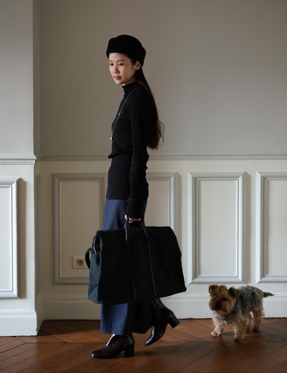 Woven Duffel Bag．Black-#45