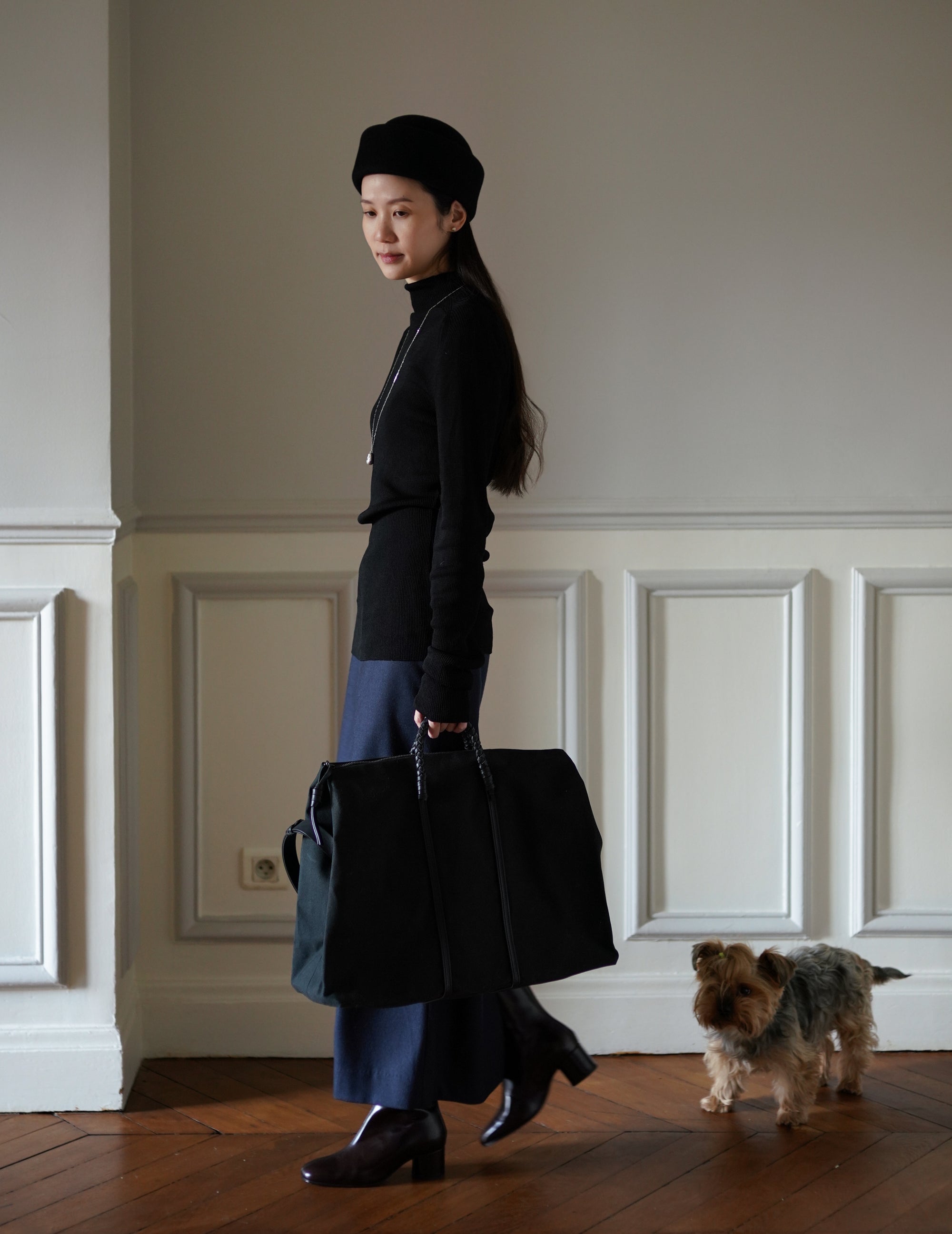 Woven Duffel Bag．Black-#45