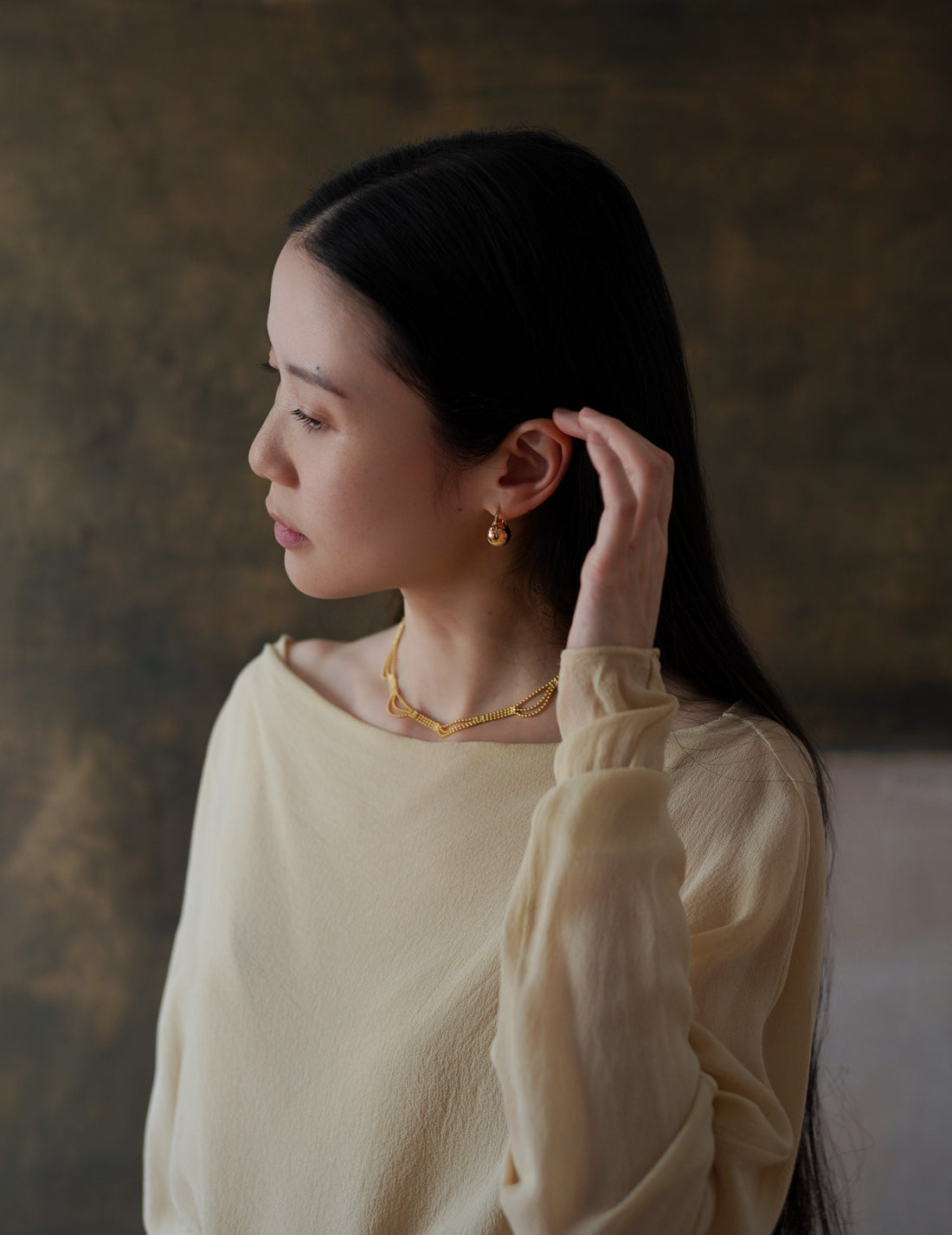 Annika Inez | Ellipse Earrings Gold - Gold