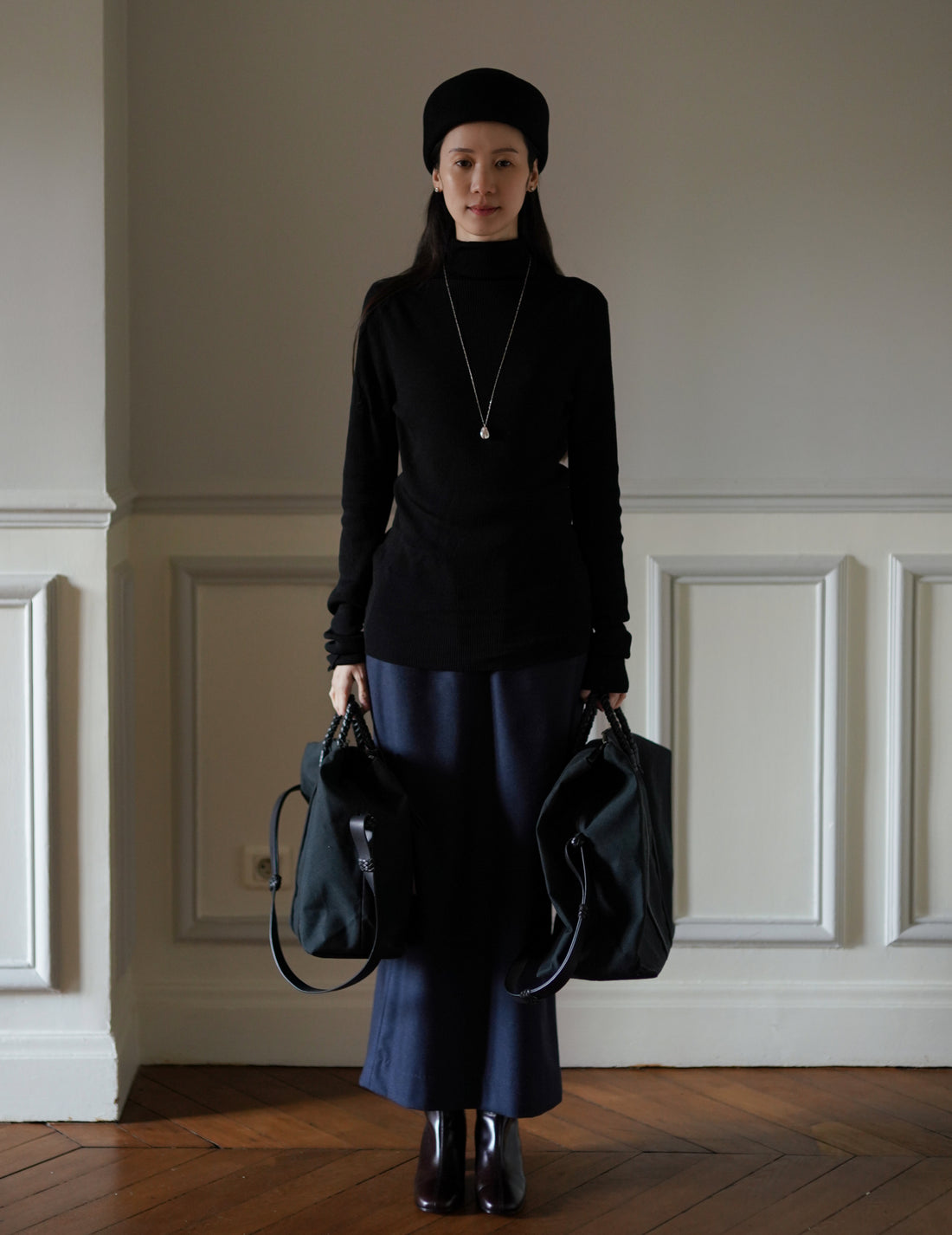 Woven Duffel Bag．Black-#45