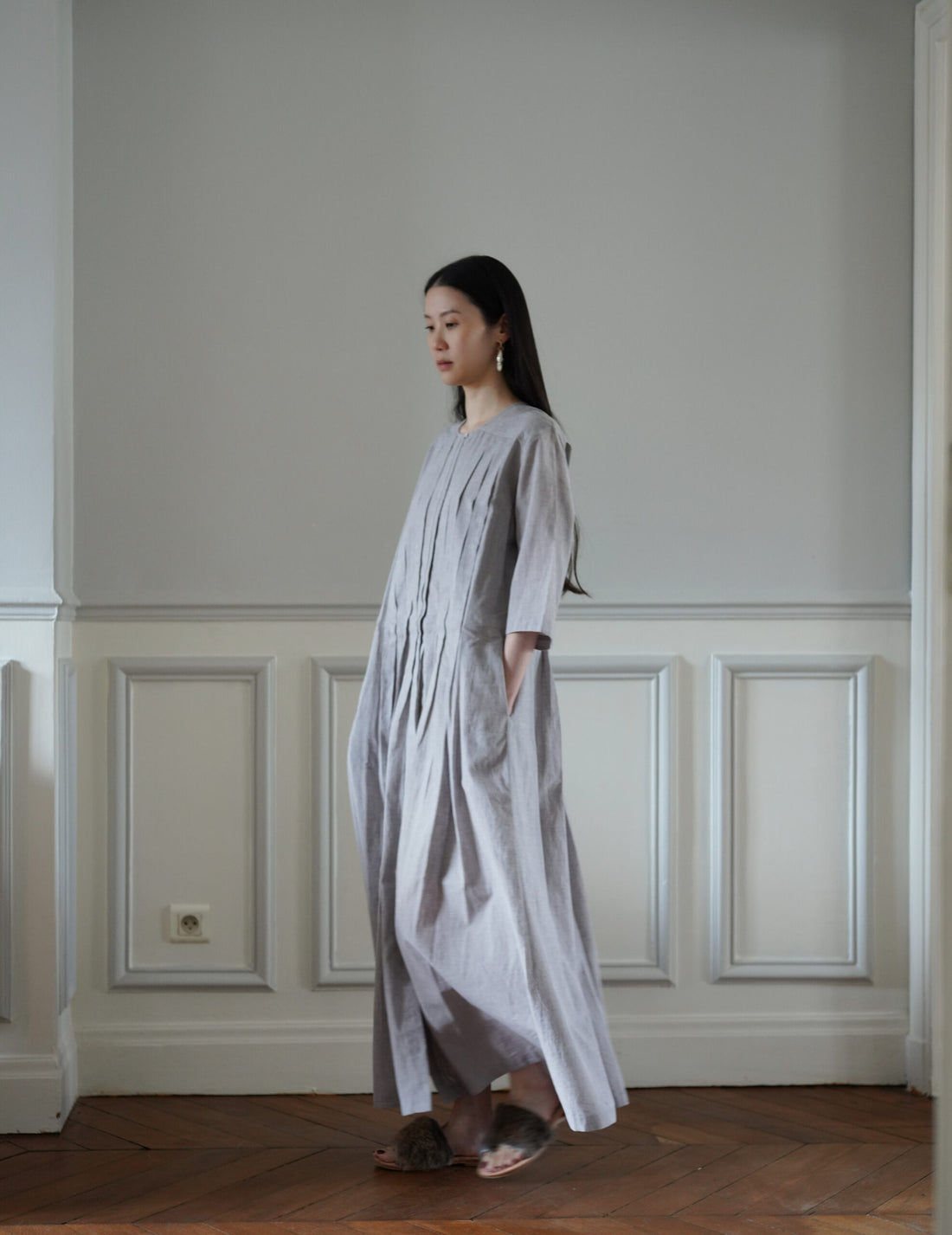 KHADI & CO | VENTOUX Twill Cotton Dress・Moka (Lavender Tone)