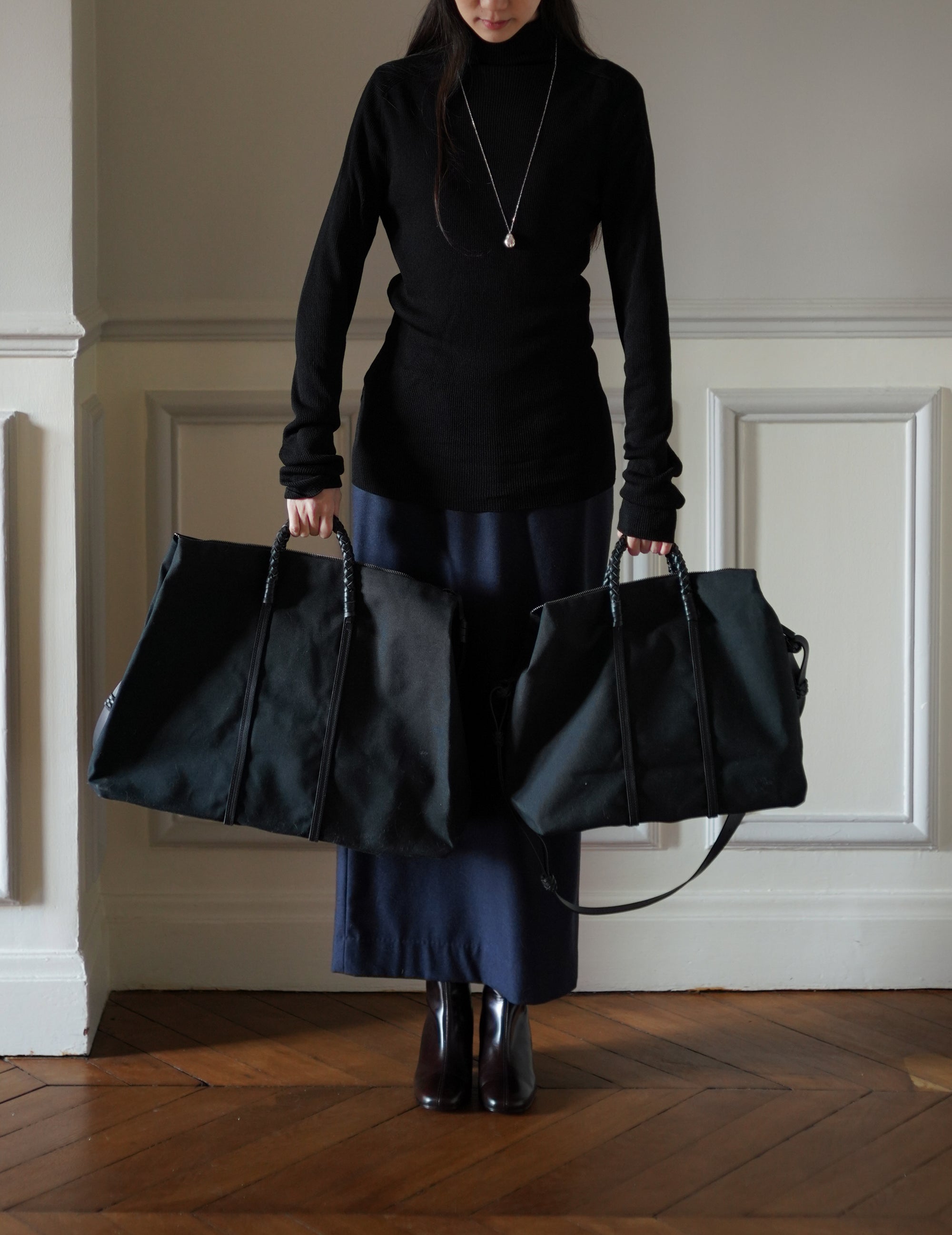 Woven Duffel Bag．Black-#35