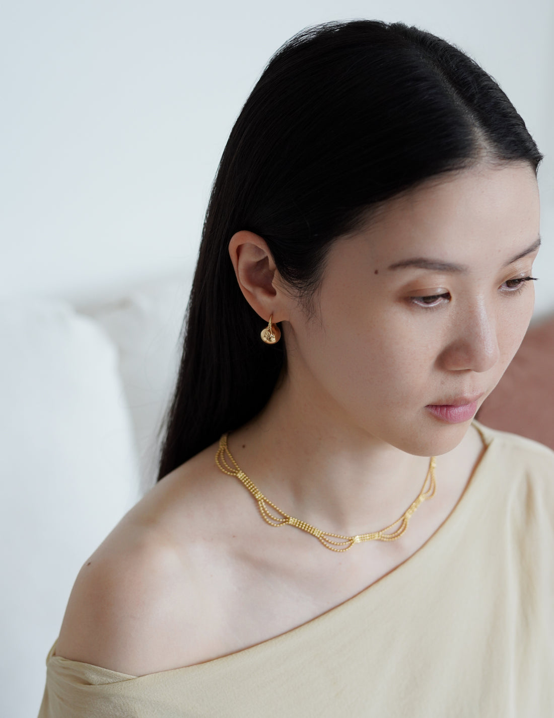 Annika Inez | Ellipse Earrings Gold - Gold