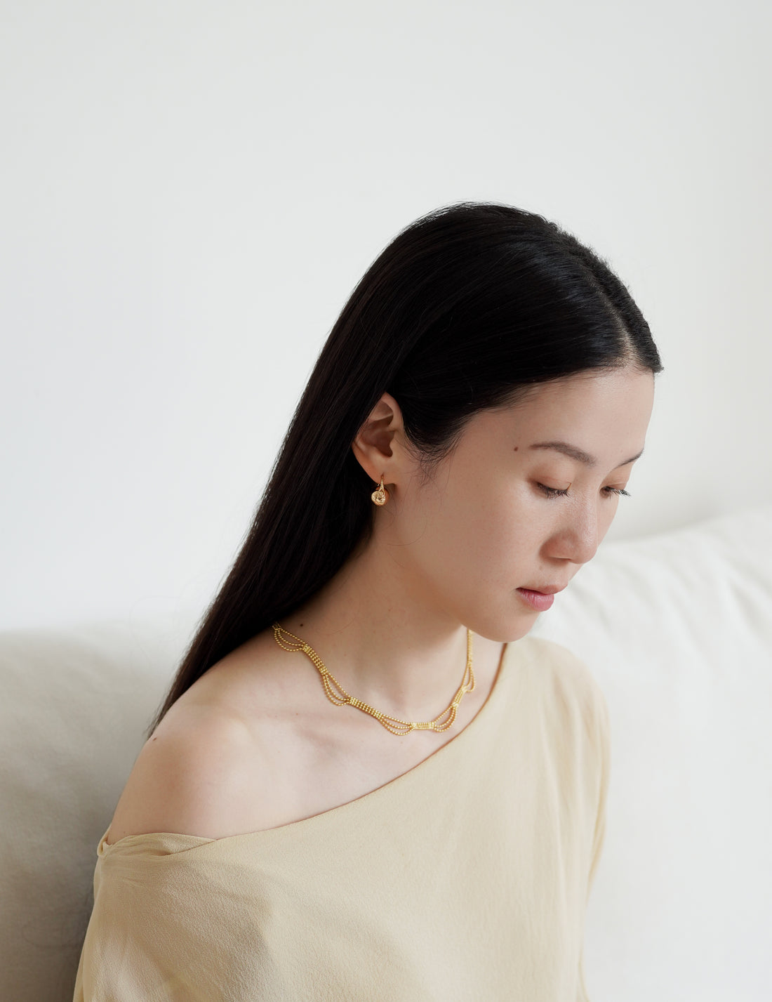 Annika Inez | Ellipse Earrings Gold - Gold
