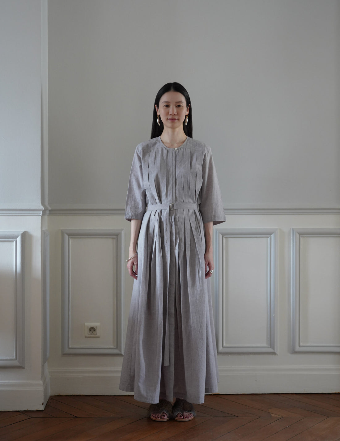 KHADI & CO | VENTOUX Twill Cotton Dress・Moka (Lavender Tone)
