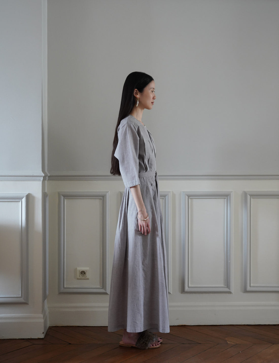 KHADI & CO | VENTOUX Twill Cotton Dress・Moka (Lavender Tone)