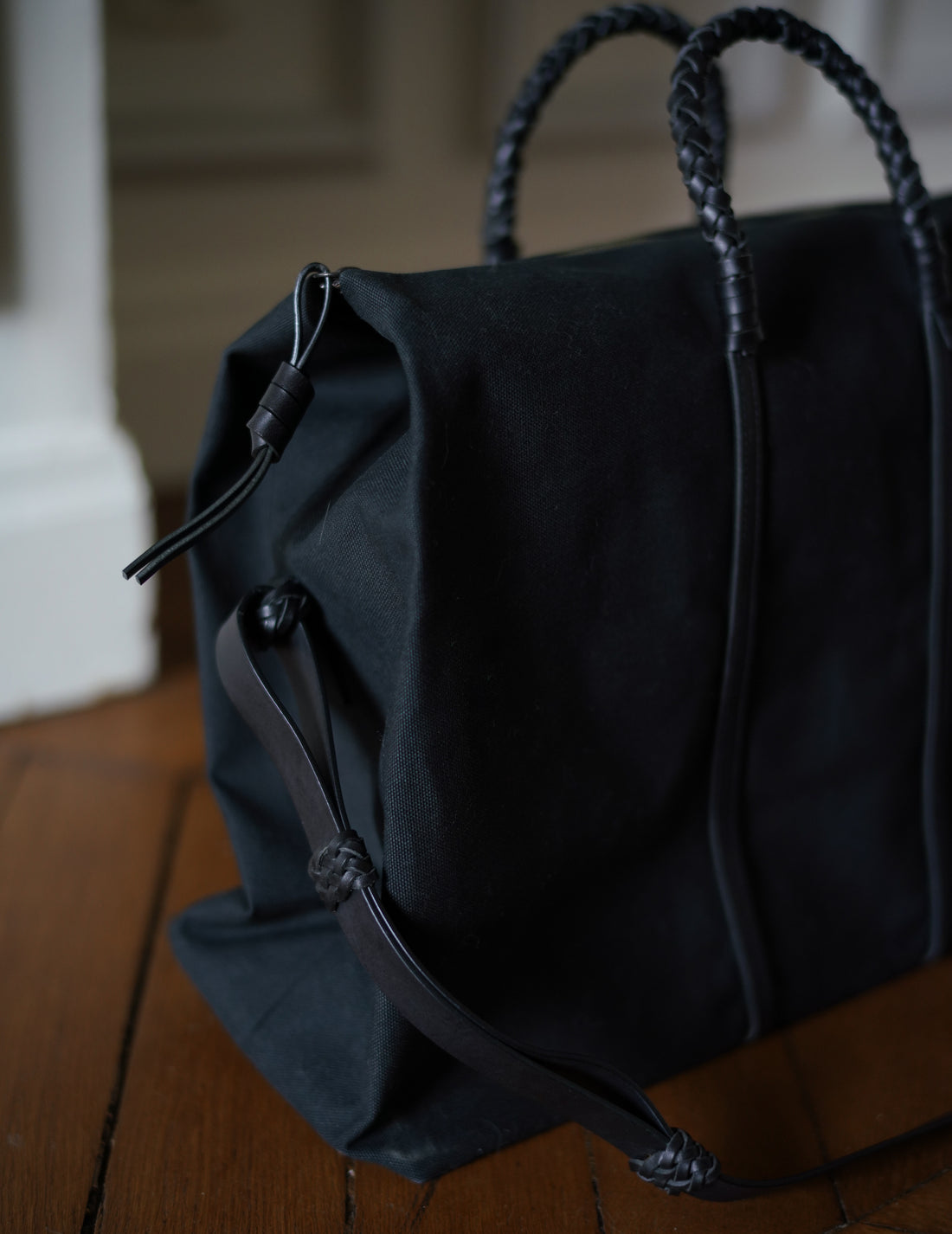 Woven Duffel Bag．Black-#45