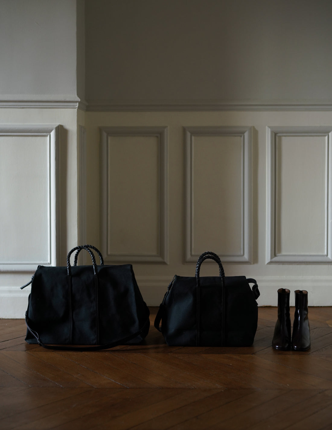 Woven Duffel Bag．Black-#45