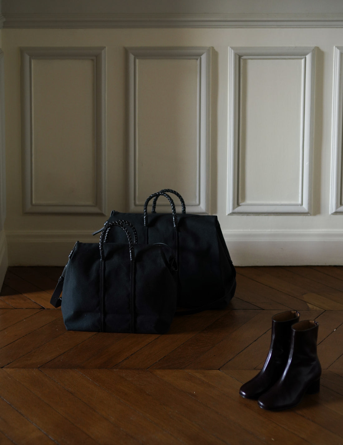 Woven Duffel Bag．Black-#45