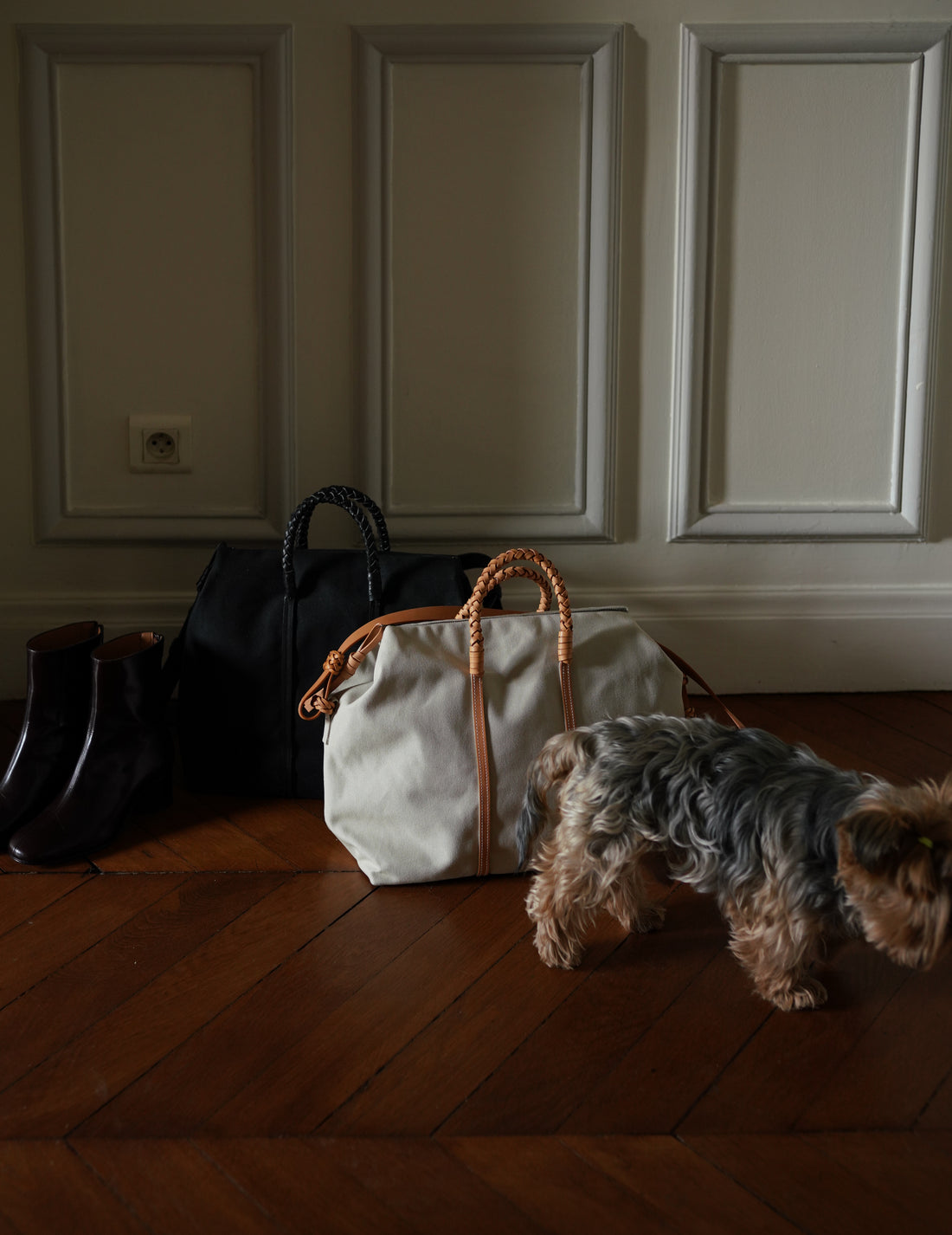 KAMARO’AN | Woven Duffle Bag-White-#35