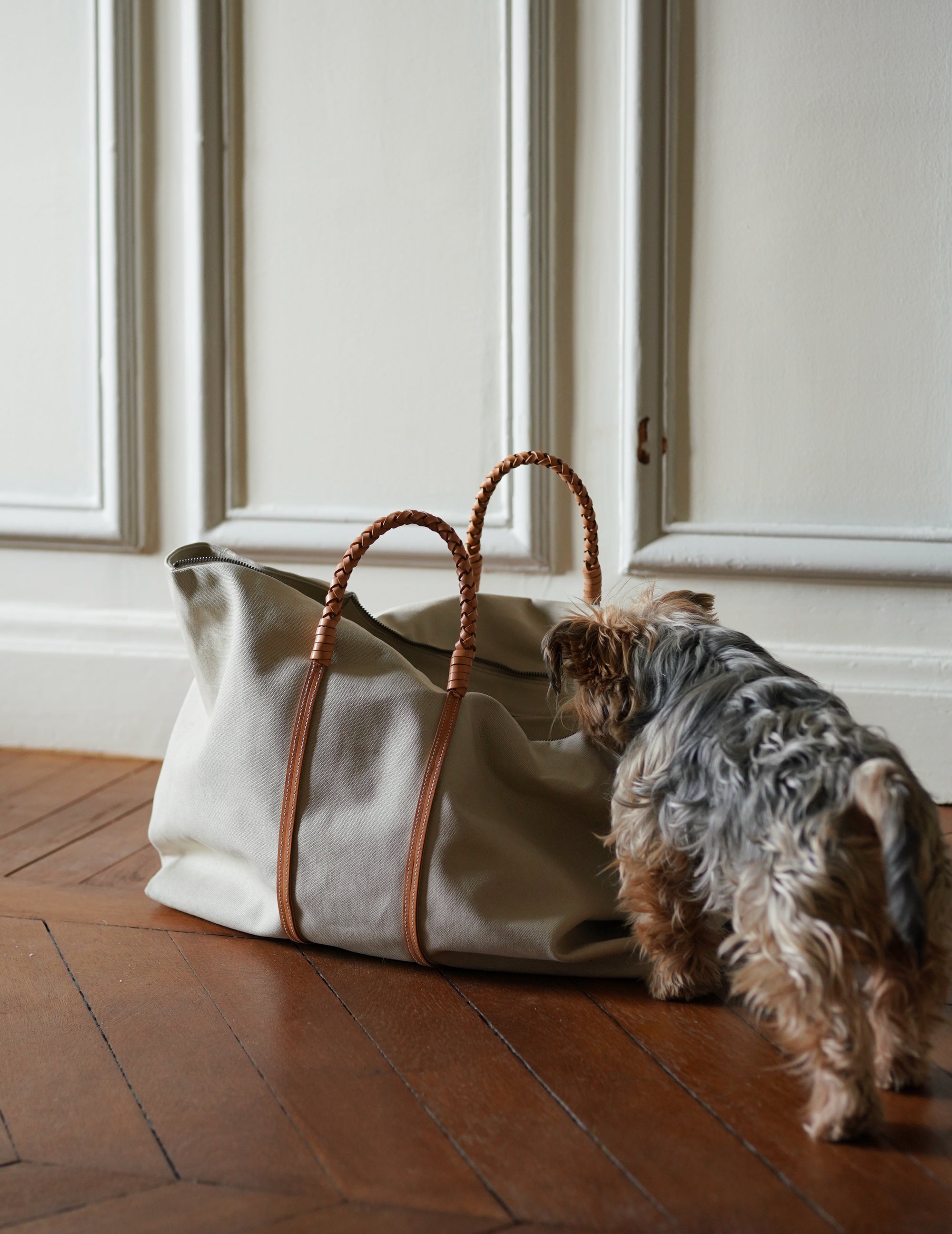 Woven Duffel Bag．Ivory-#45