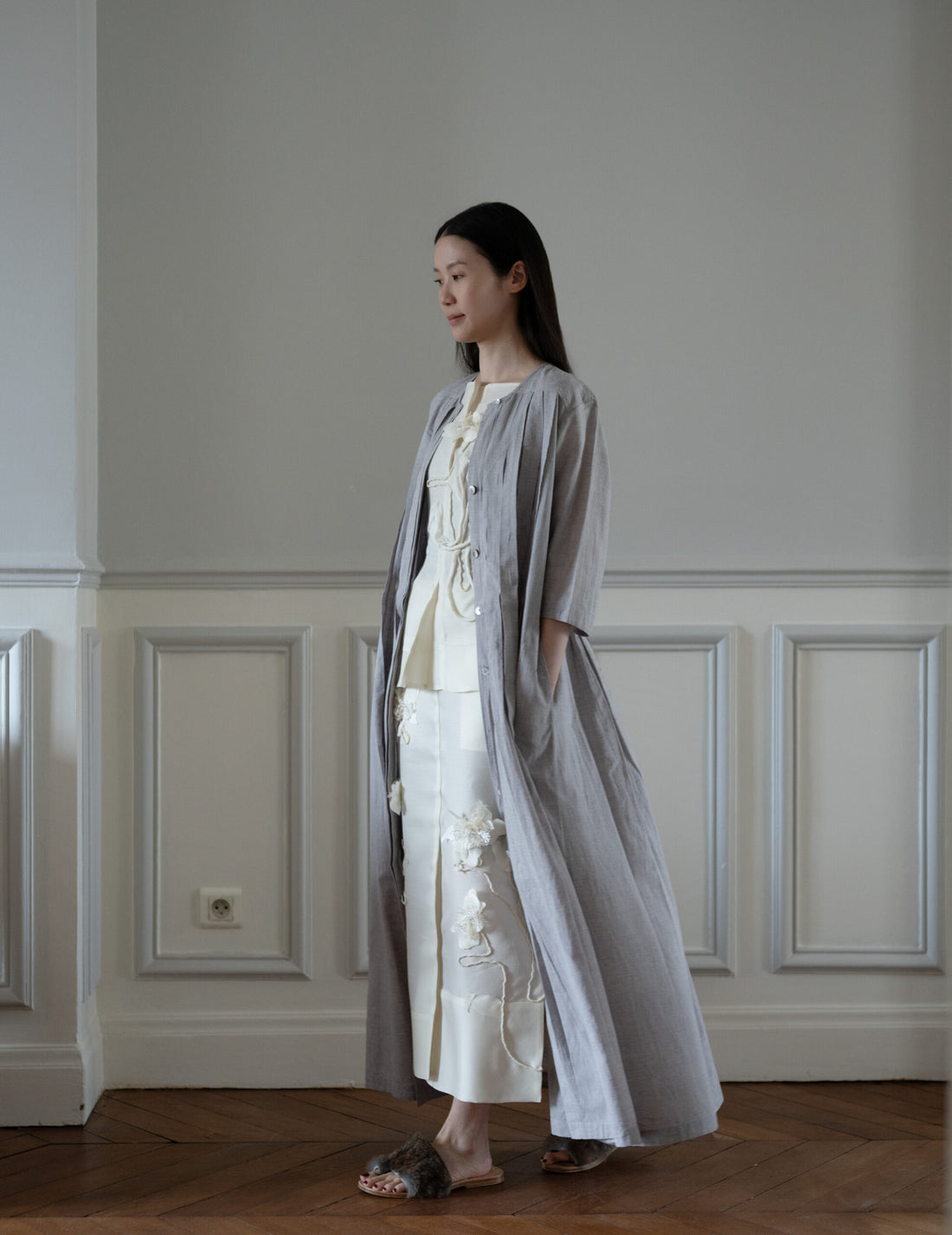 KHADI & CO | VENTOUX Twill Cotton Dress・Moka (Lavender Tone)