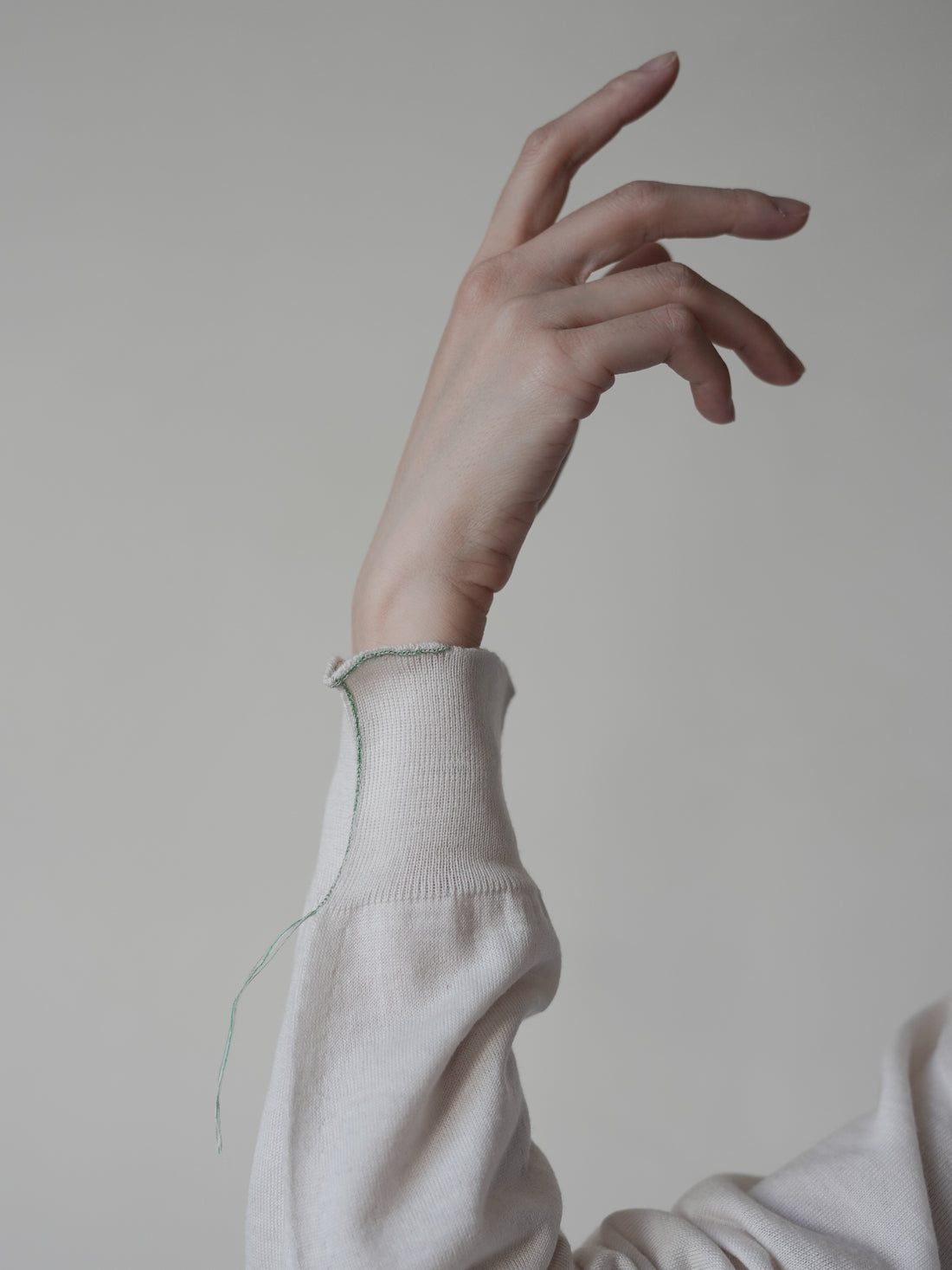 18-Gauge Merino Essential Crewneck・White