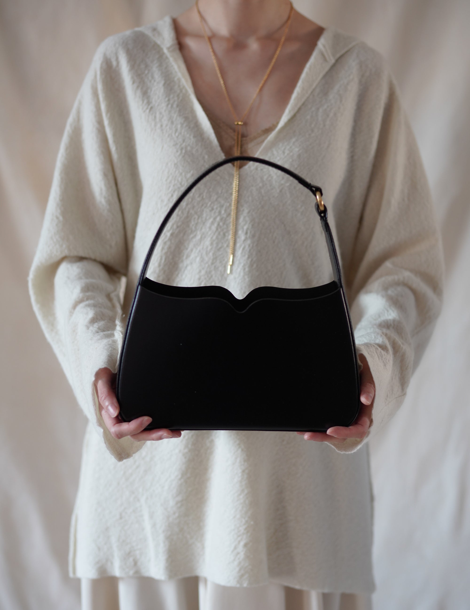 Cow Leather Handbag · Black