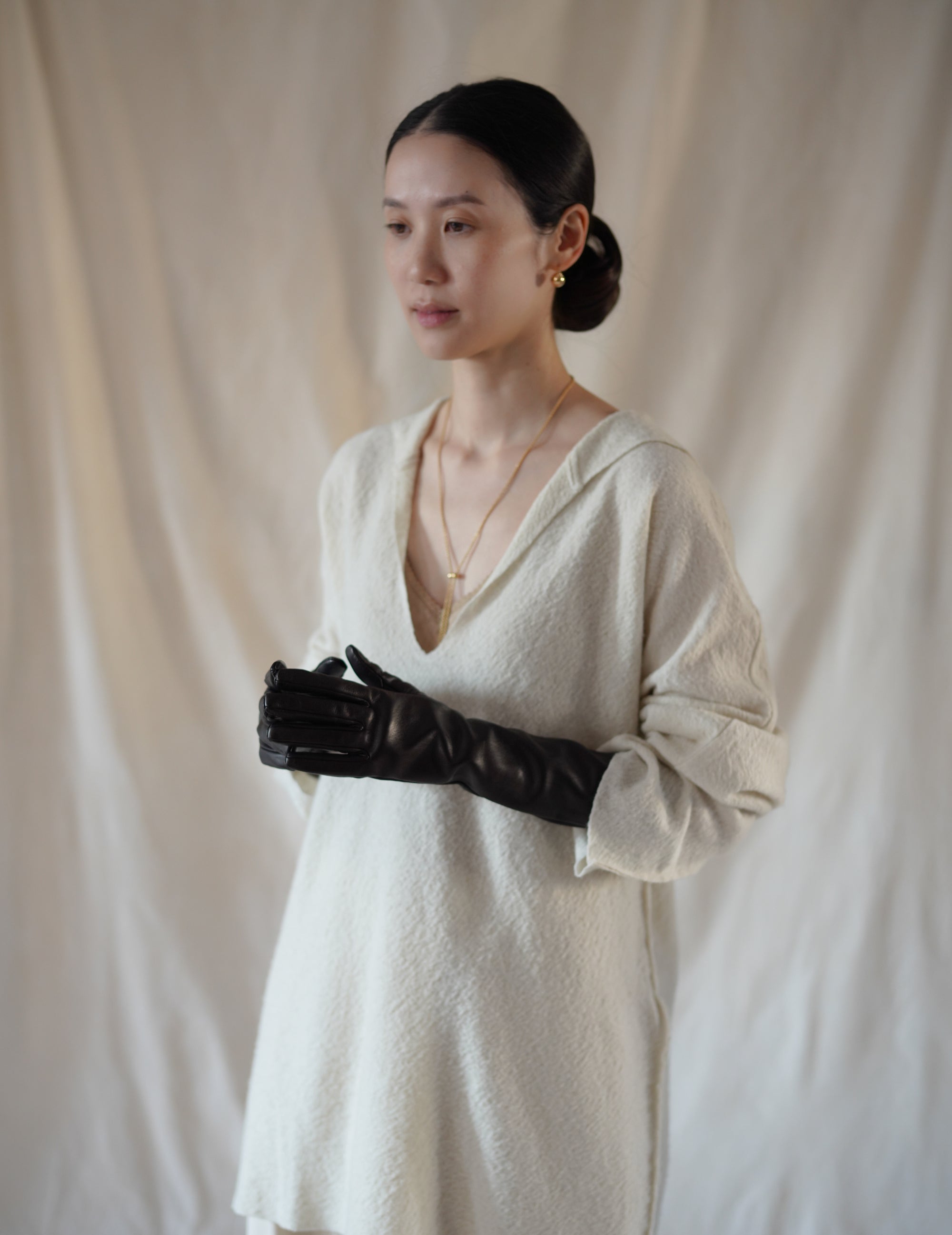 Connie Long Gloves - BLACK