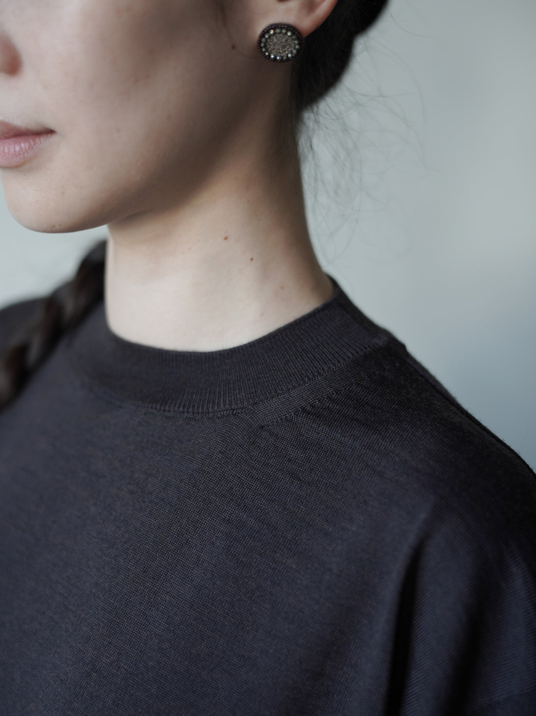 18-Gauge Merino Essential Crewneck・Dark Brown