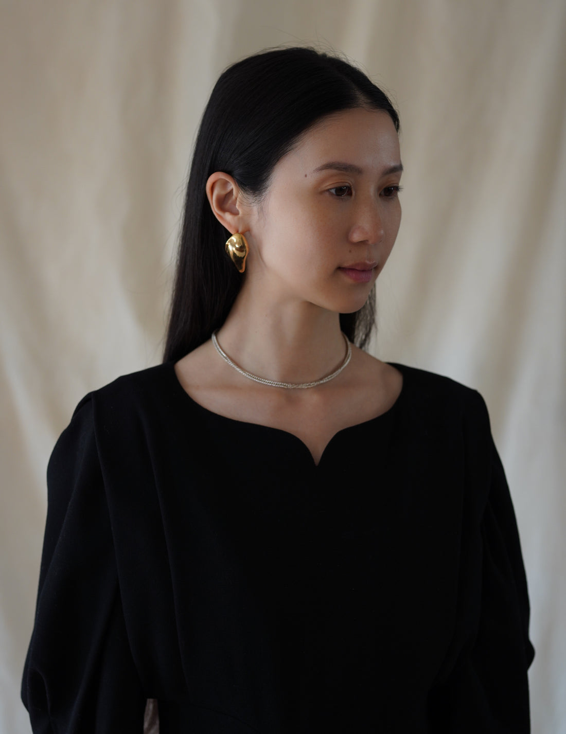 Organic Motif Brass Earrings · Gold