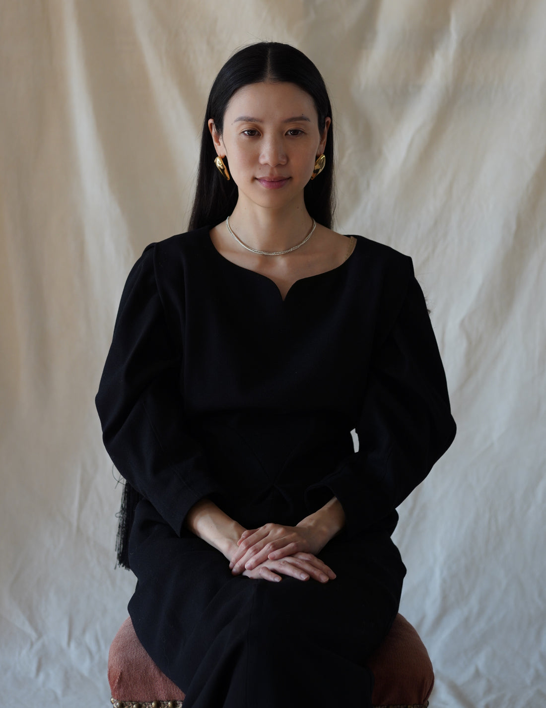 Organic Motif Brass Earrings · Gold