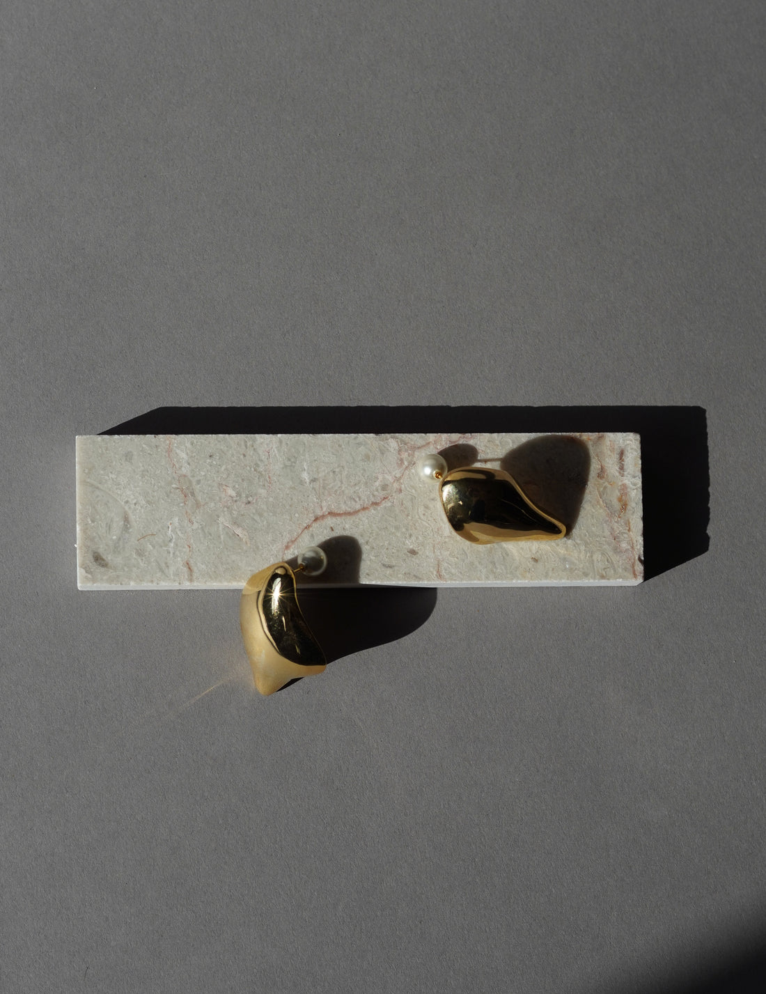 Organic Motif Brass Earrings · Gold