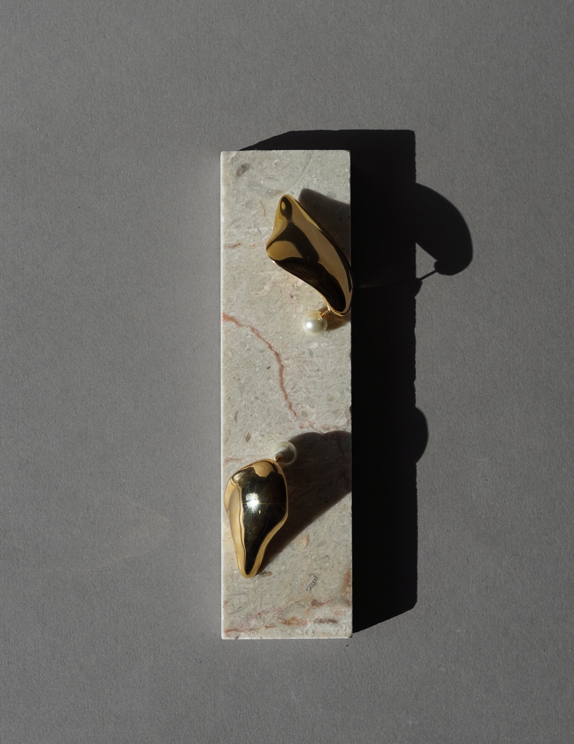 Organic Motif Brass Earrings · Gold