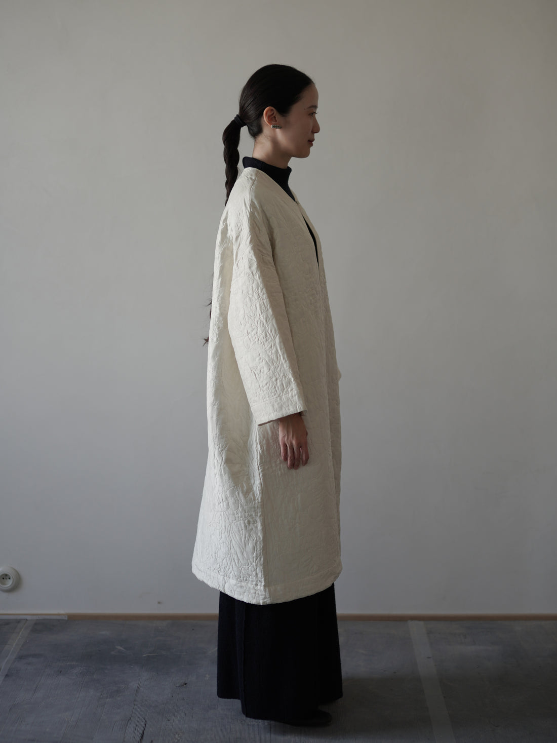 Perle Silk Coat・Ivory