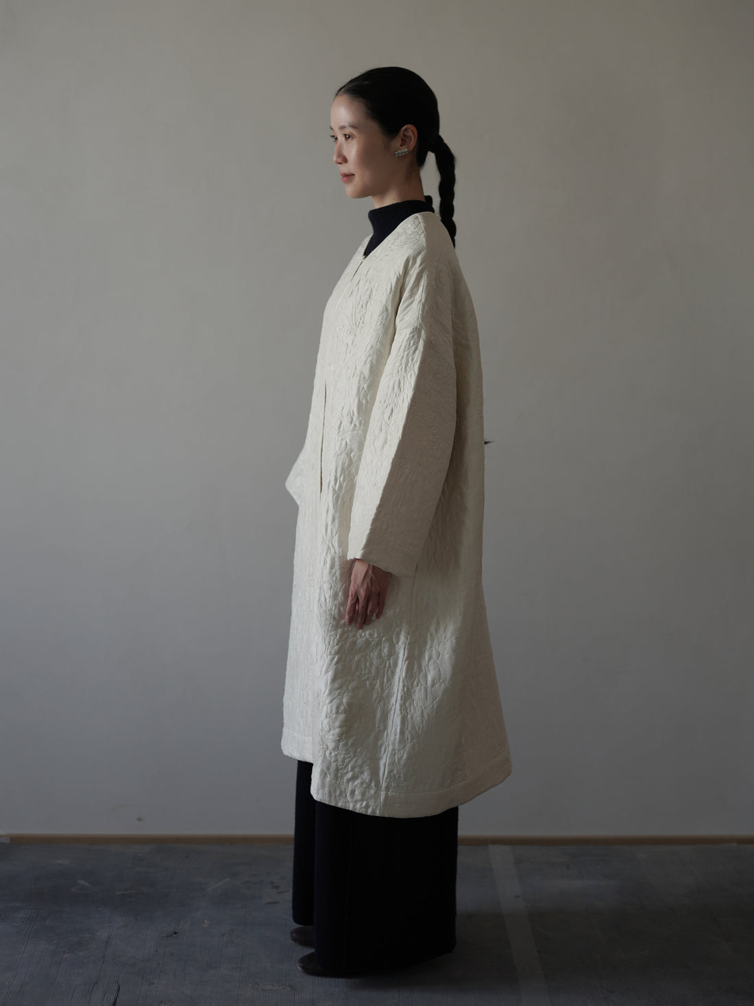 Perle Silk Coat・Ivory