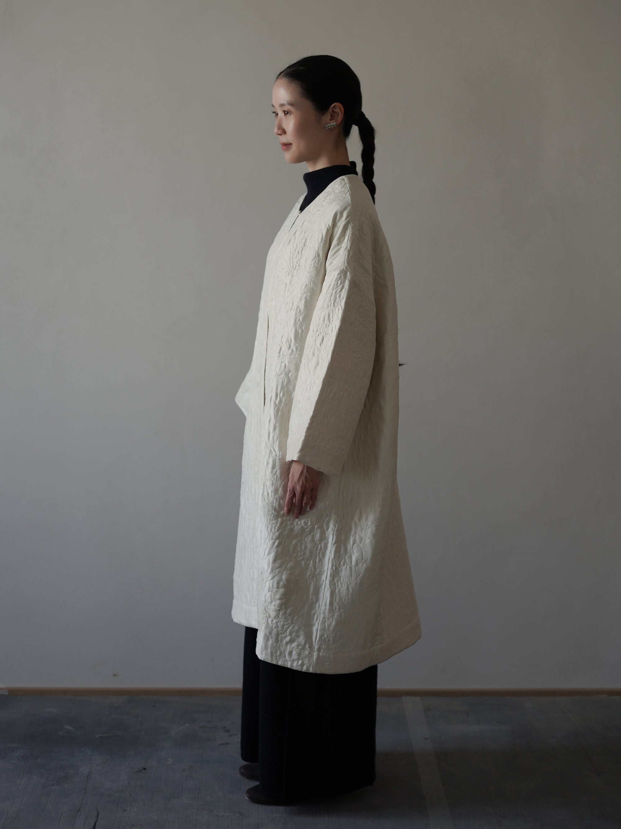 Perle Silk Coat・Ivory