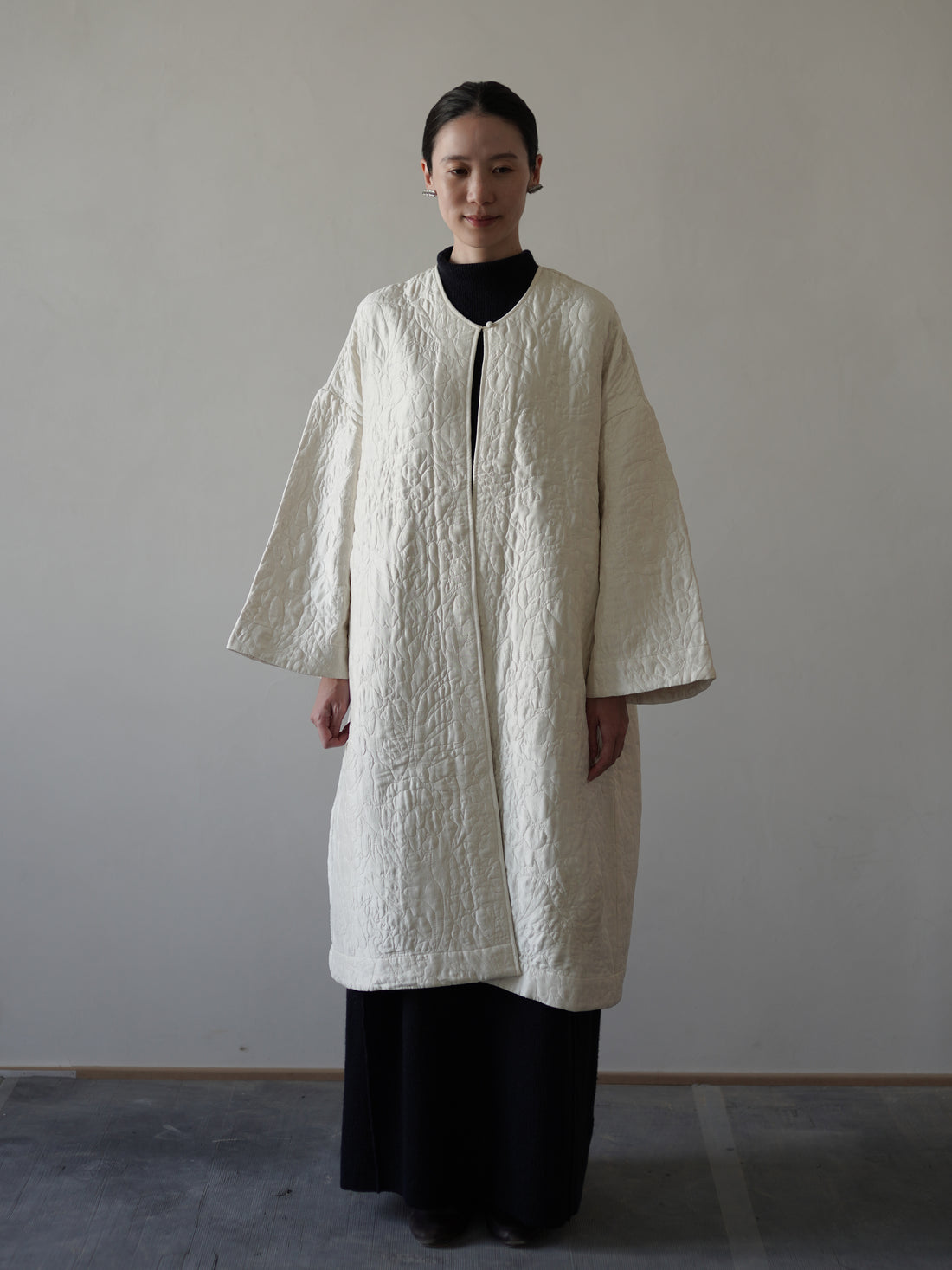 Perle Silk Coat・Ivory
